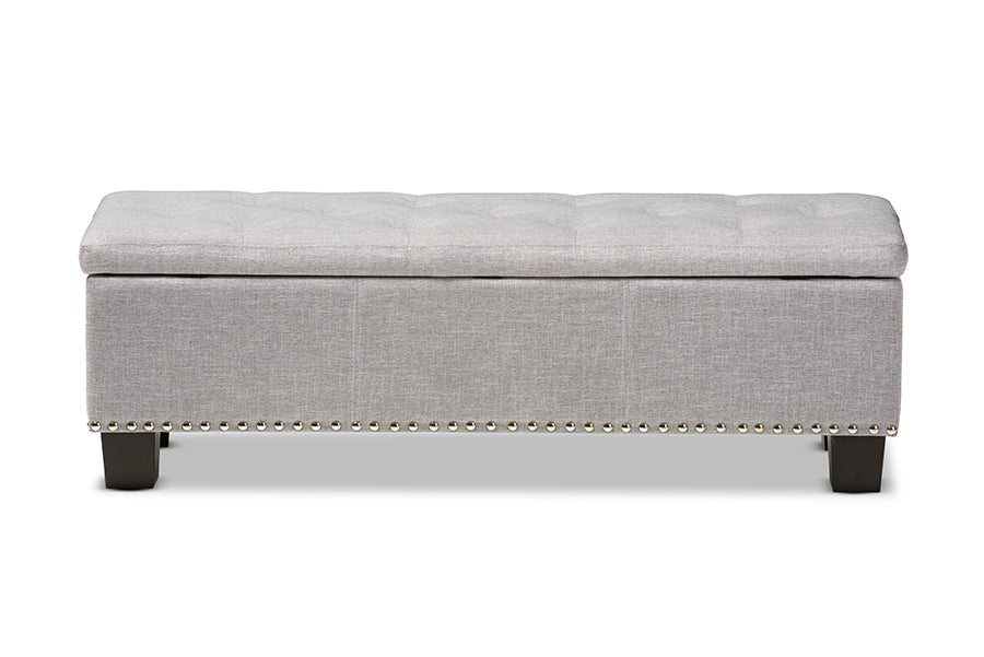 Hannah Modern and Contemporary Fabric Upholstered Button-Tufting Storage Ottoman