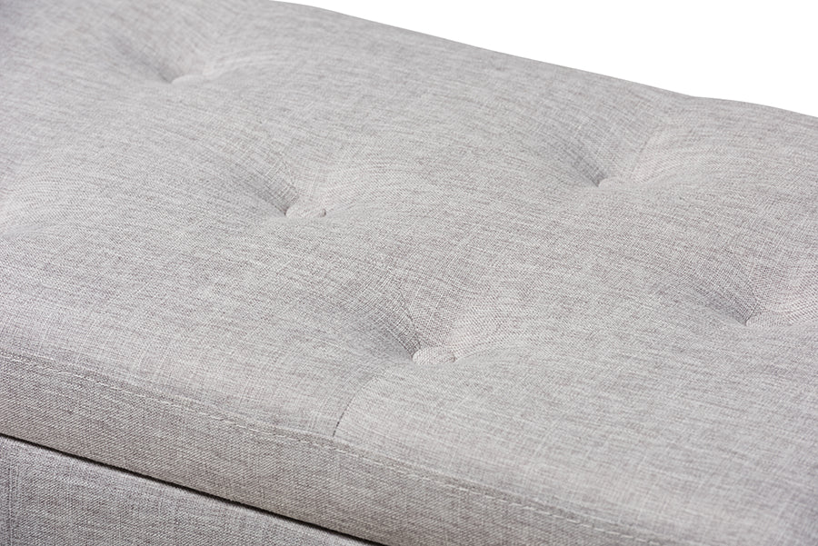 Hannah Modern and Contemporary Fabric Upholstered Button-Tufting Storage Ottoman