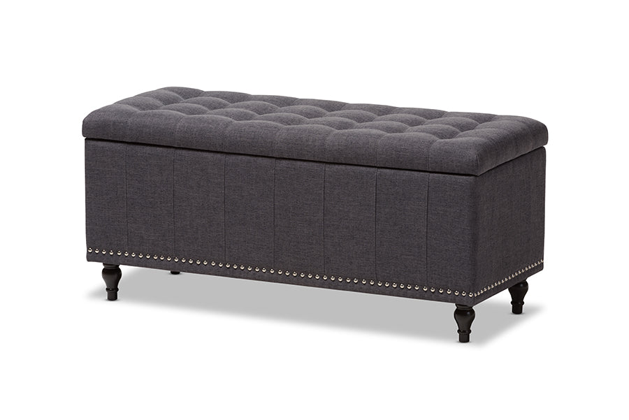 Kaylee Modern Classic Fabric Upholstered Button-Tufting Storage Ottoman