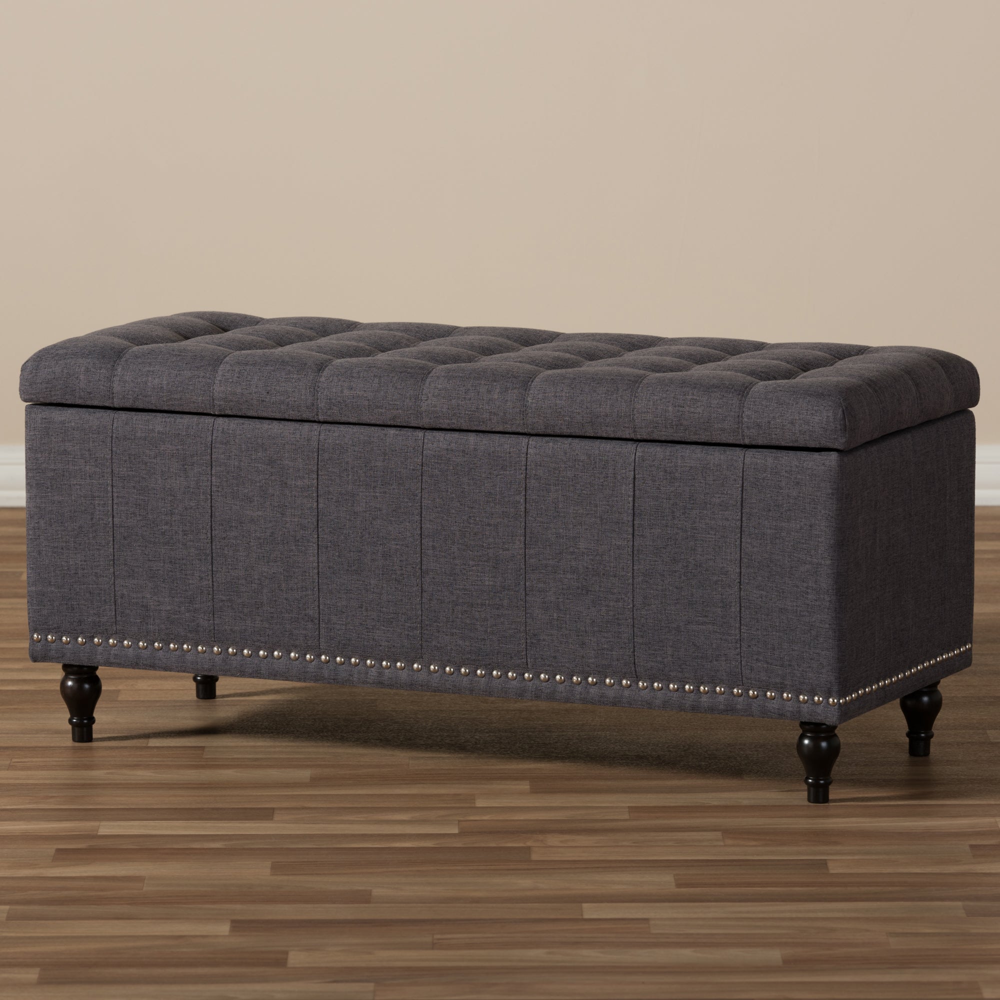 Kaylee Modern Classic Fabric Upholstered Button-Tufting Storage Ottoman