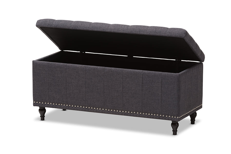 Kaylee Modern Classic Fabric Upholstered Button-Tufting Storage Ottoman