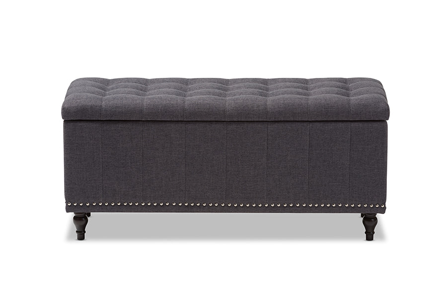 Kaylee Modern Classic Fabric Upholstered Button-Tufting Storage Ottoman
