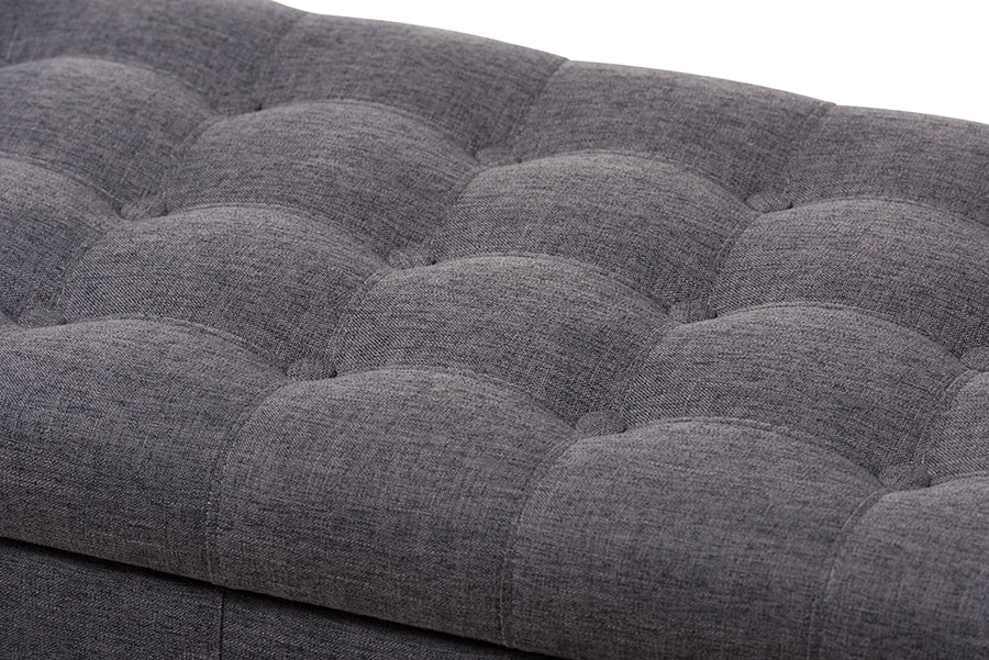 Kaylee Modern Classic Fabric Upholstered Button-Tufting Storage Ottoman