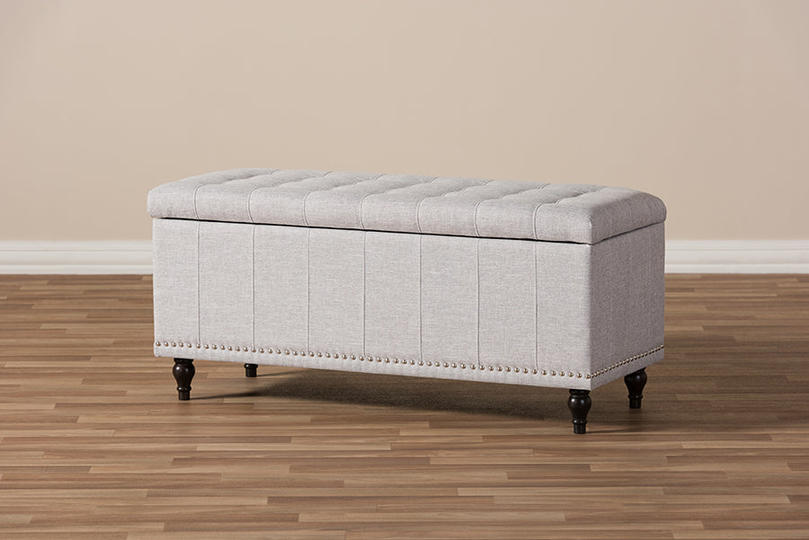 Kaylee Modern Classic Fabric Upholstered Button-Tufting Storage Ottoman