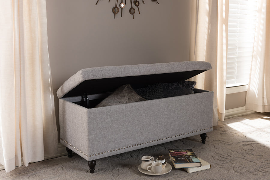 Kaylee Modern Classic Fabric Upholstered Button-Tufting Storage Ottoman