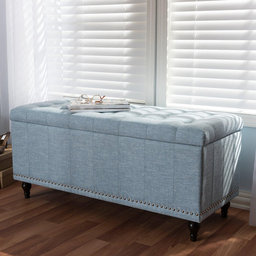 Kaylee Modern Classic Fabric Upholstered Button-Tufting Storage Ottoman