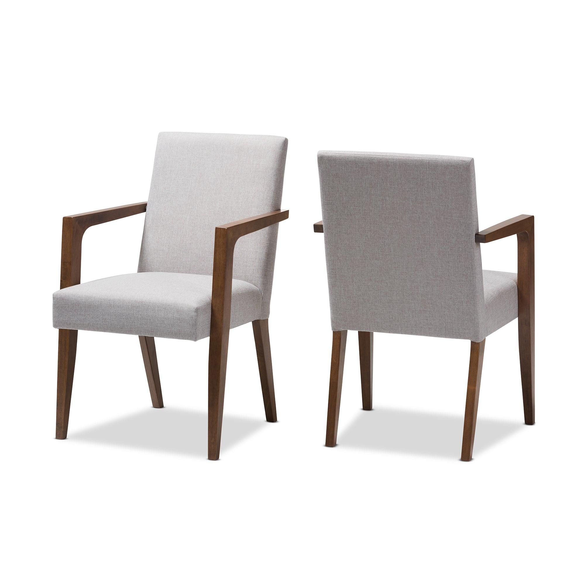 Andrea Mid-Century Modern ish Upholstered Wooden 2-Piece Lounge Chair Set