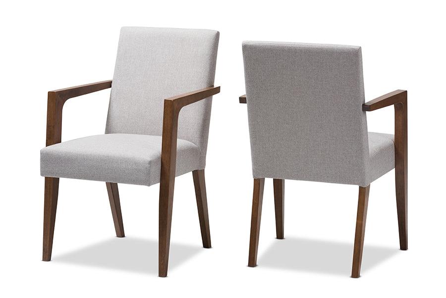 Andrea Mid-Century Modern ish Upholstered Wooden 2-Piece Lounge Chair Set