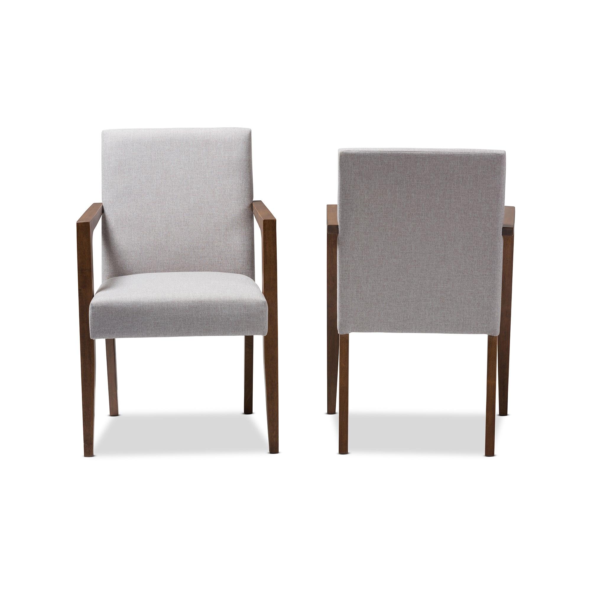 Andrea Mid-Century Modern ish Upholstered Wooden 2-Piece Lounge Chair Set