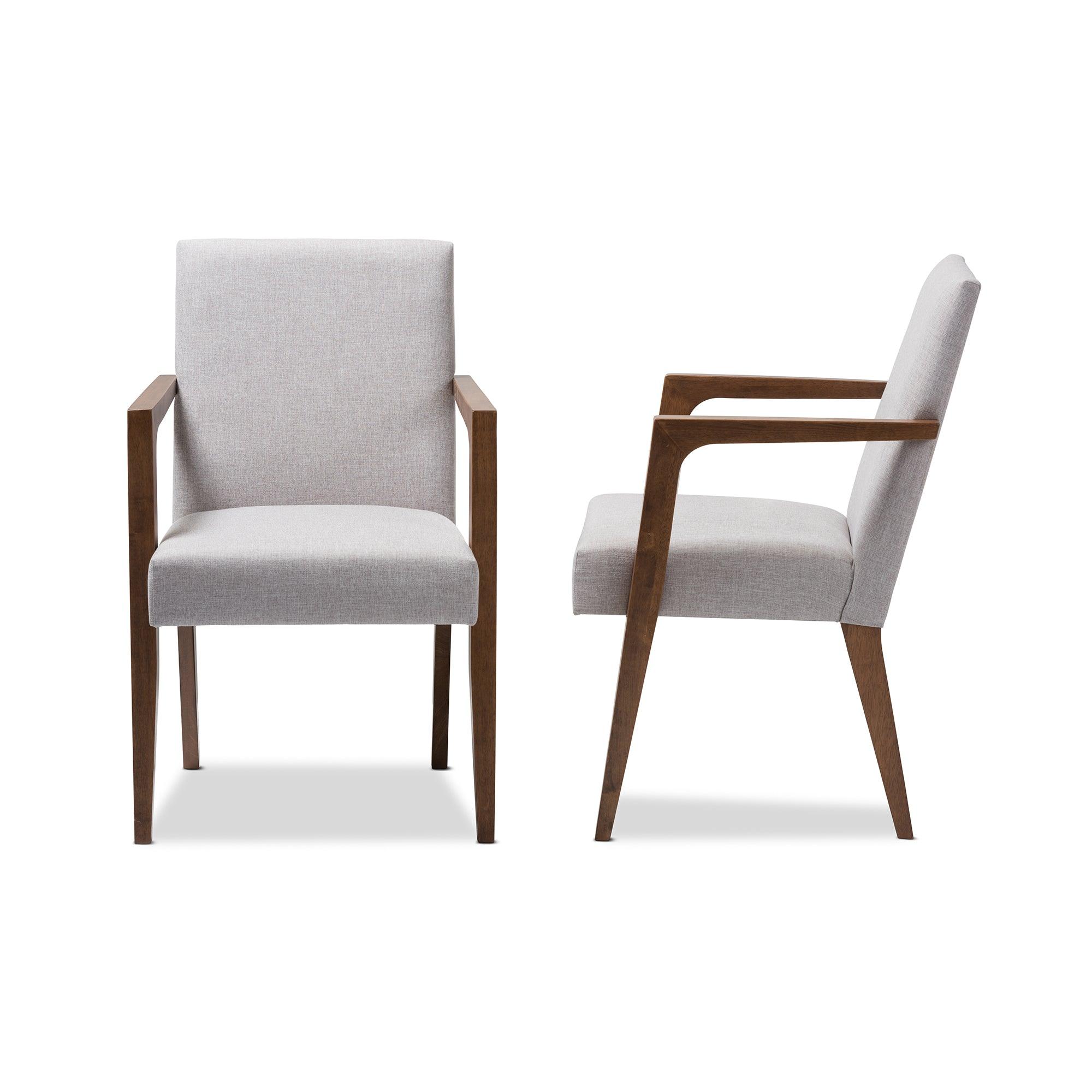 Andrea Mid-Century Modern ish Upholstered Wooden 2-Piece Lounge Chair Set