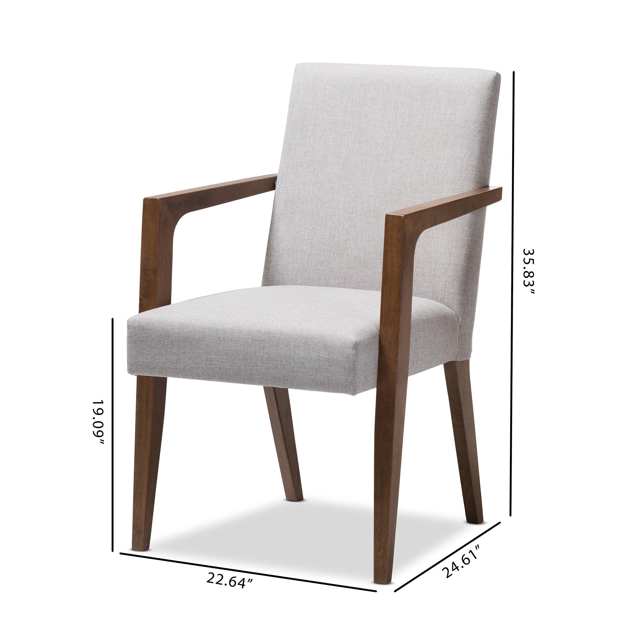 Andrea Mid-Century Modern ish Upholstered Wooden 2-Piece Lounge Chair Set