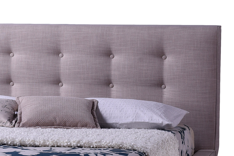Jonesy Scandinavian Style Mid-century Fabric Upholstered Platform Bed