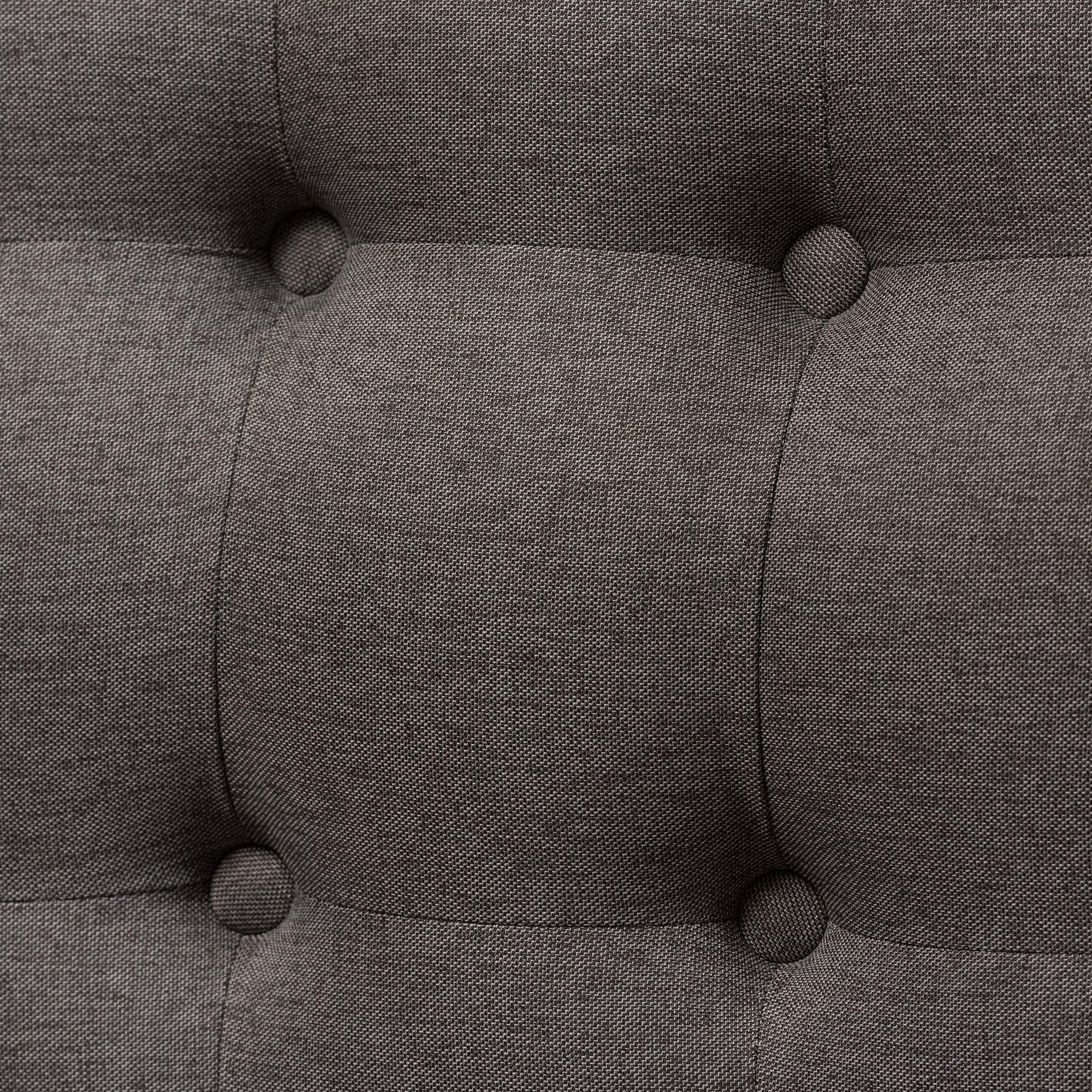 Melody Mid-Century Modern Fabric and Wood Finishing 3-Seater Settee Bench