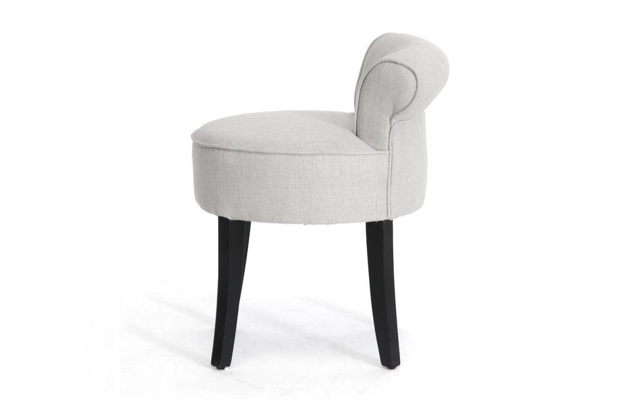 Millani Linen Modern Lounge Stool