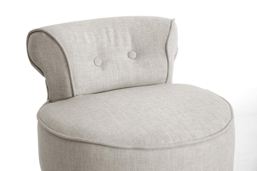 Millani Linen Modern Lounge Stool