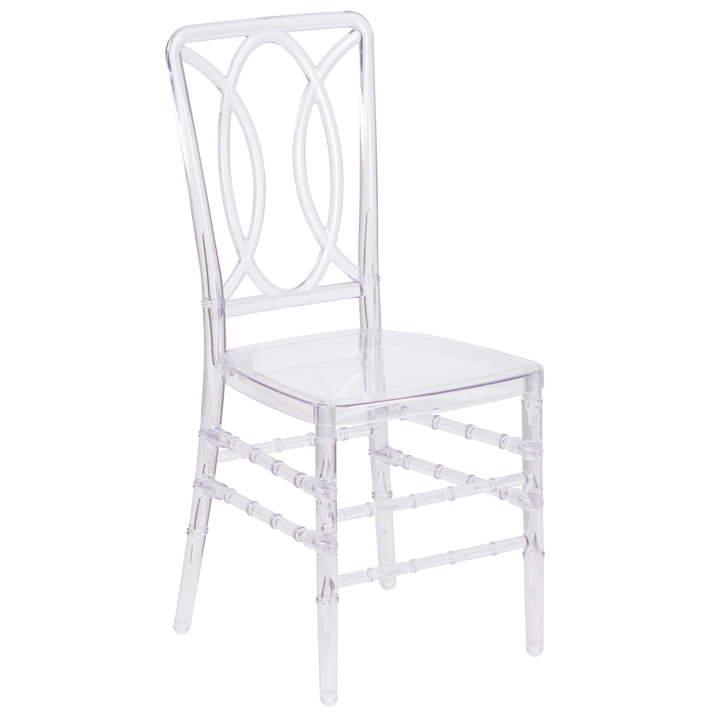Flash Elegance Transparent Stacking Chair with Designer Back - Event Chair - UV Resistant-Accent Chair-Flash Furniture-Wall2Wall Furnishings
