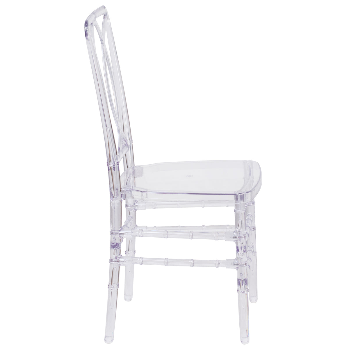 Flash Elegance Transparent Stacking Chair with Designer Back - Event Chair - UV Resistant