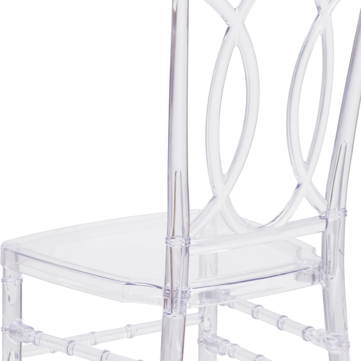 Flash Elegance Transparent Stacking Chair with Designer Back - Event Chair - UV Resistant