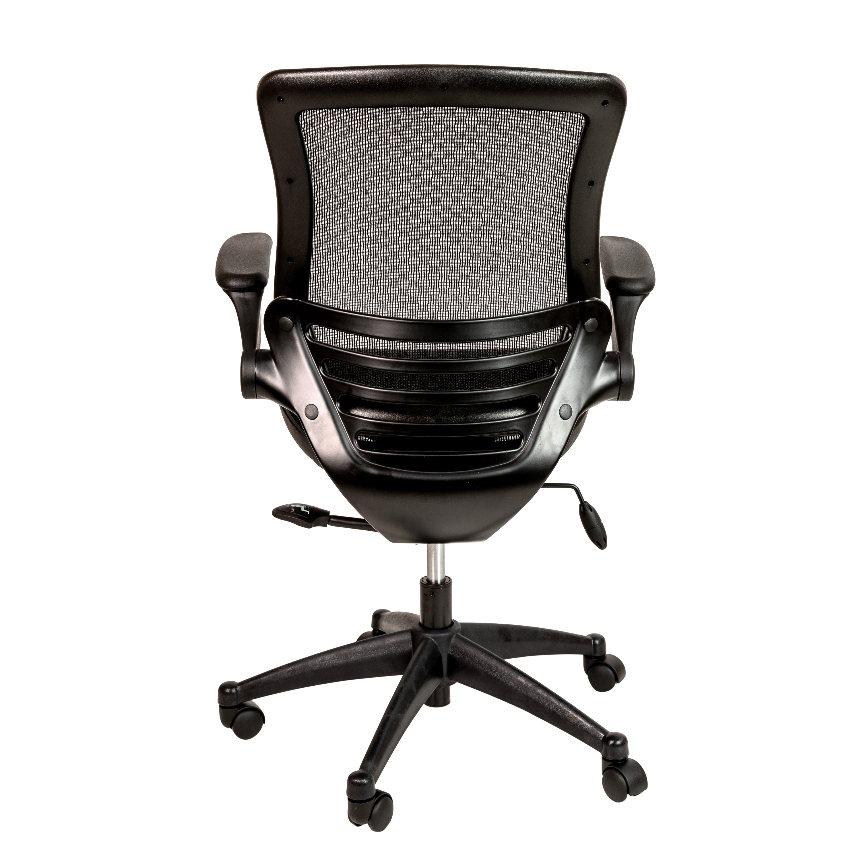 Mid-Back Transparent Mesh Executive Swivel Office Chair with Flip-Up Arms