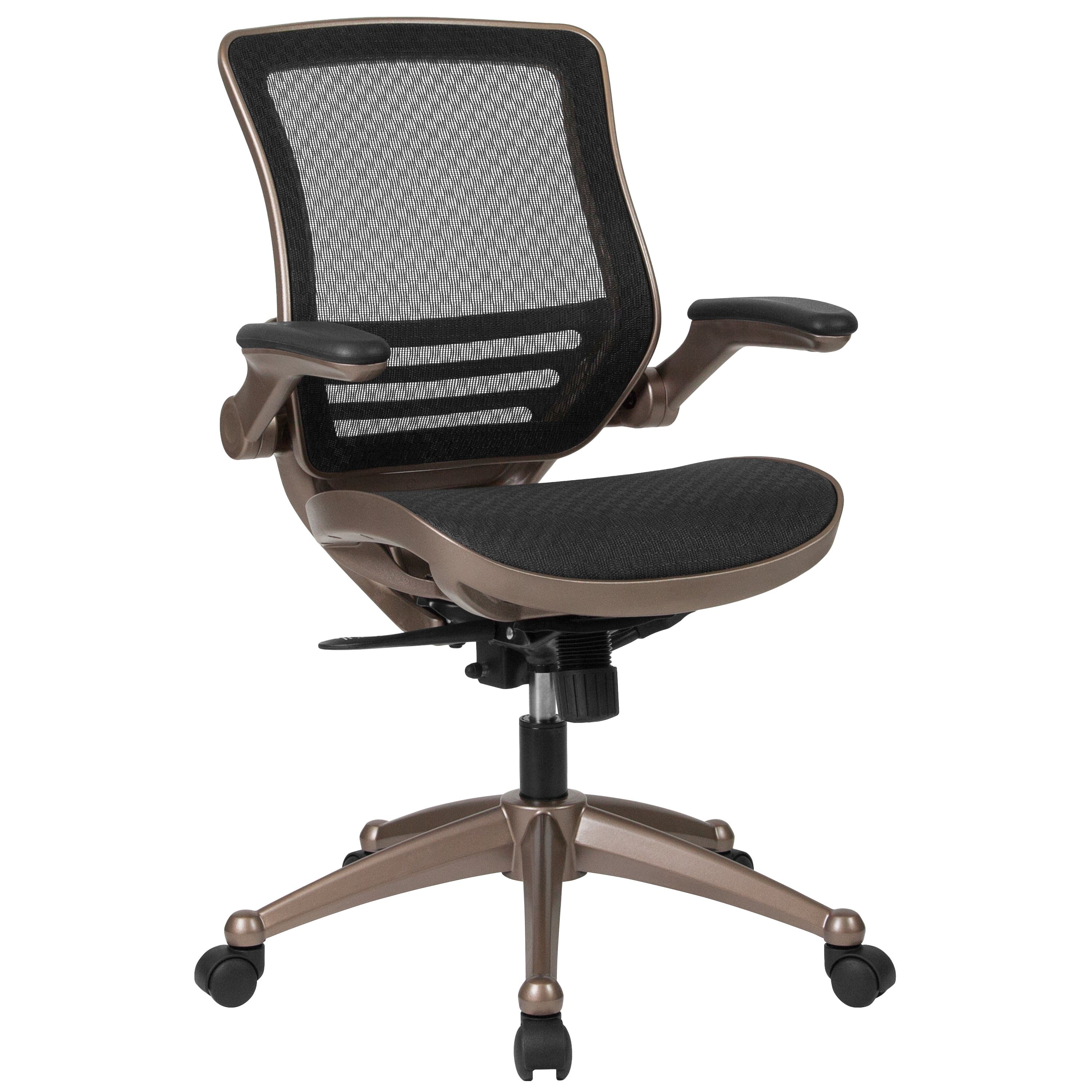Mid-Back Transparent Mesh Executive Swivel Office Chair with Flip-Up Arms-Office Chair-Flash Furniture-Wall2Wall Furnishings