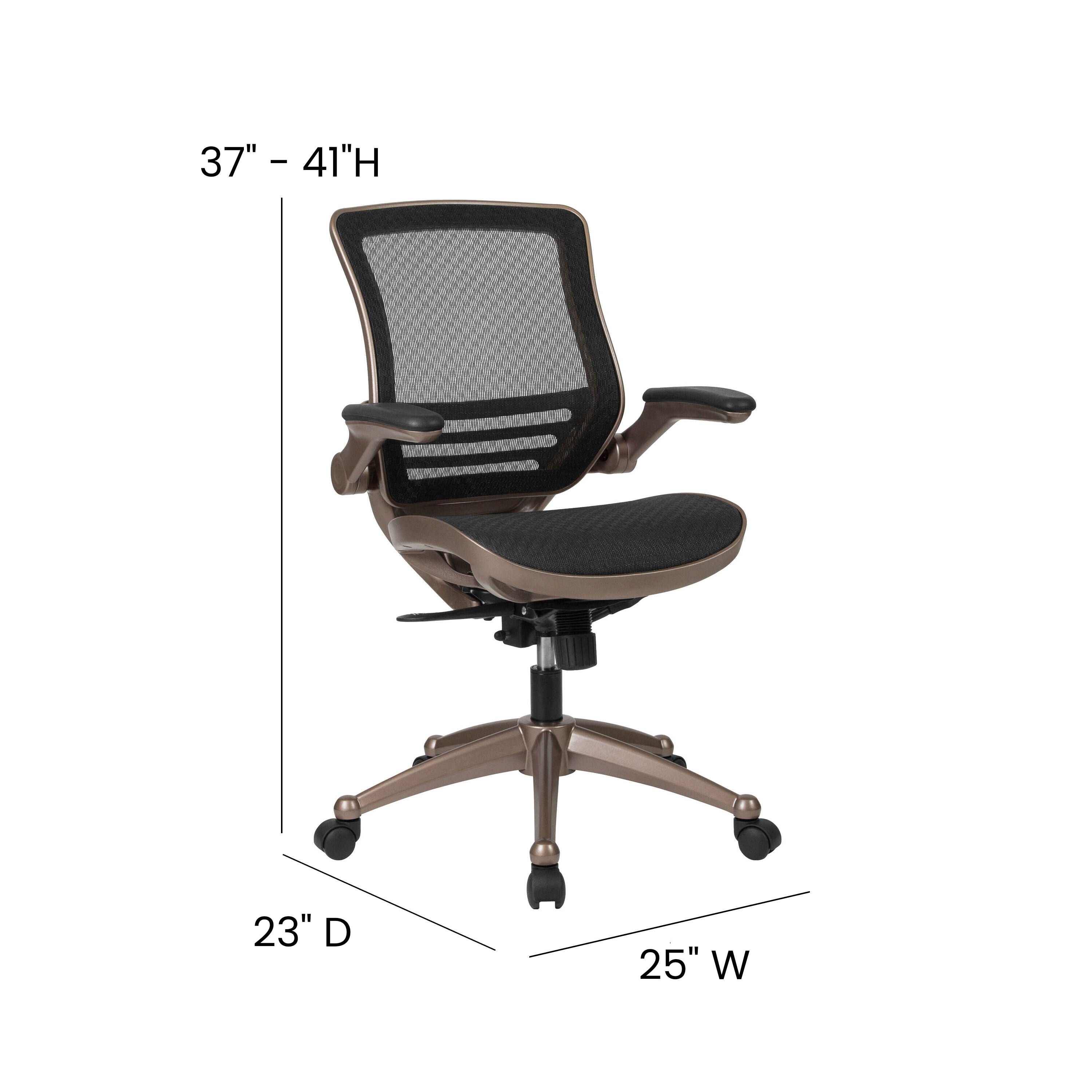 Mid-Back Transparent Mesh Executive Swivel Office Chair with Flip-Up Arms-Office Chair-Flash Furniture-Wall2Wall Furnishings