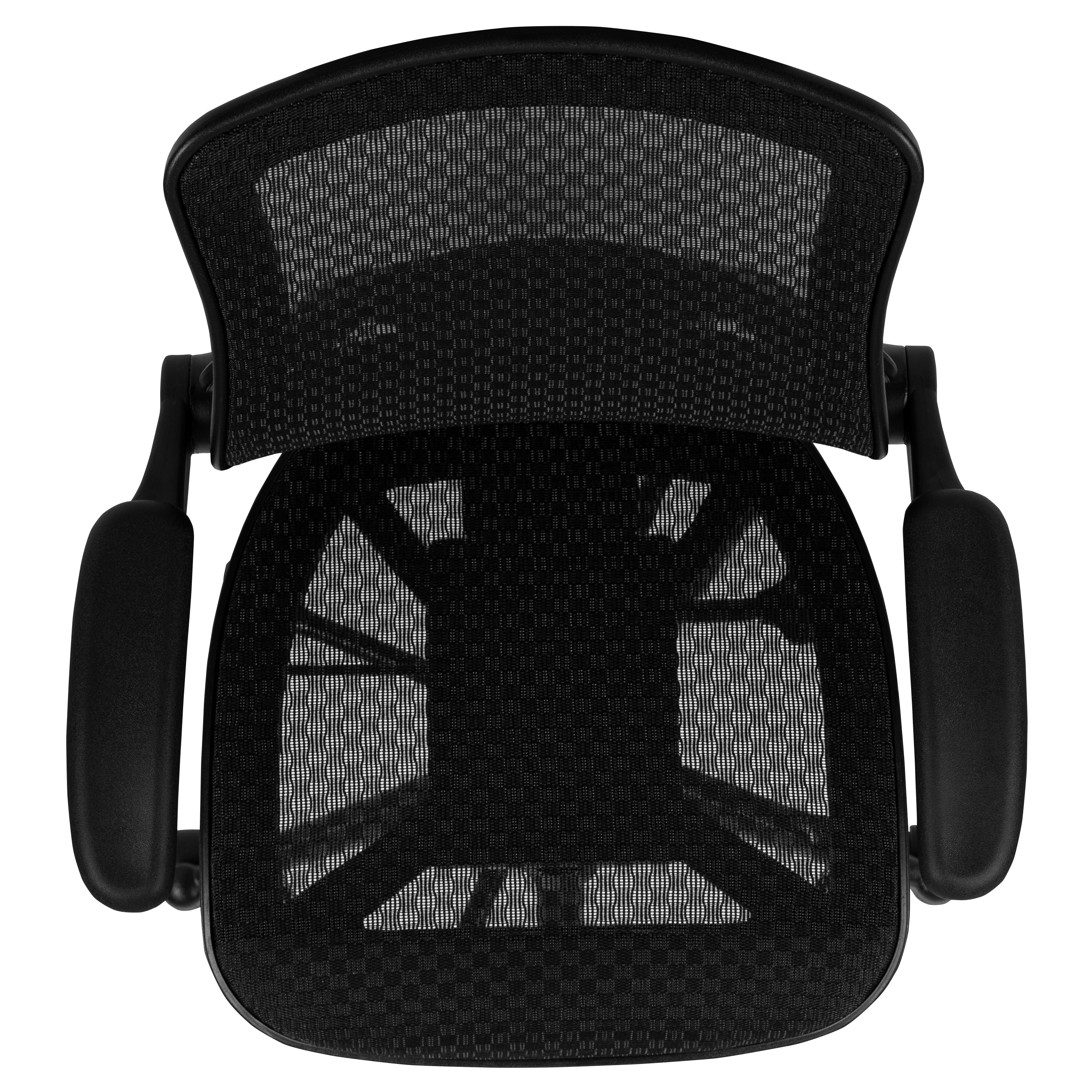 Mid-Back Transparent Mesh Drafting Chair with Flip-Up Arms-Desk Chair-Flash Furniture-Wall2Wall Furnishings