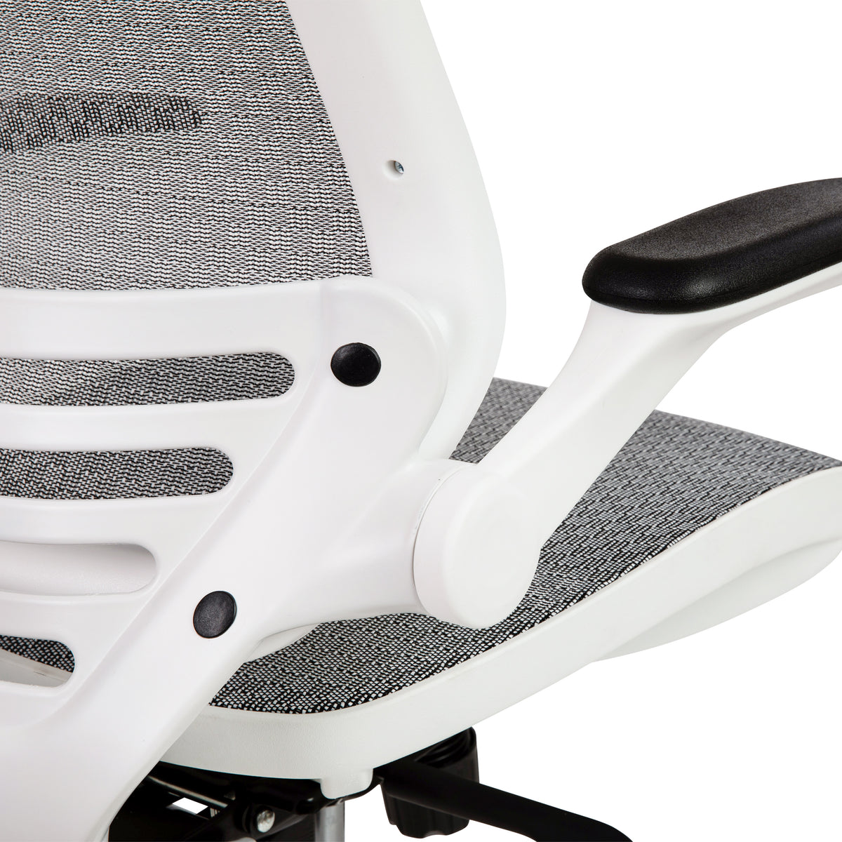 Mid-Back Transparent Mesh Drafting Chair with Flip-Up Arms