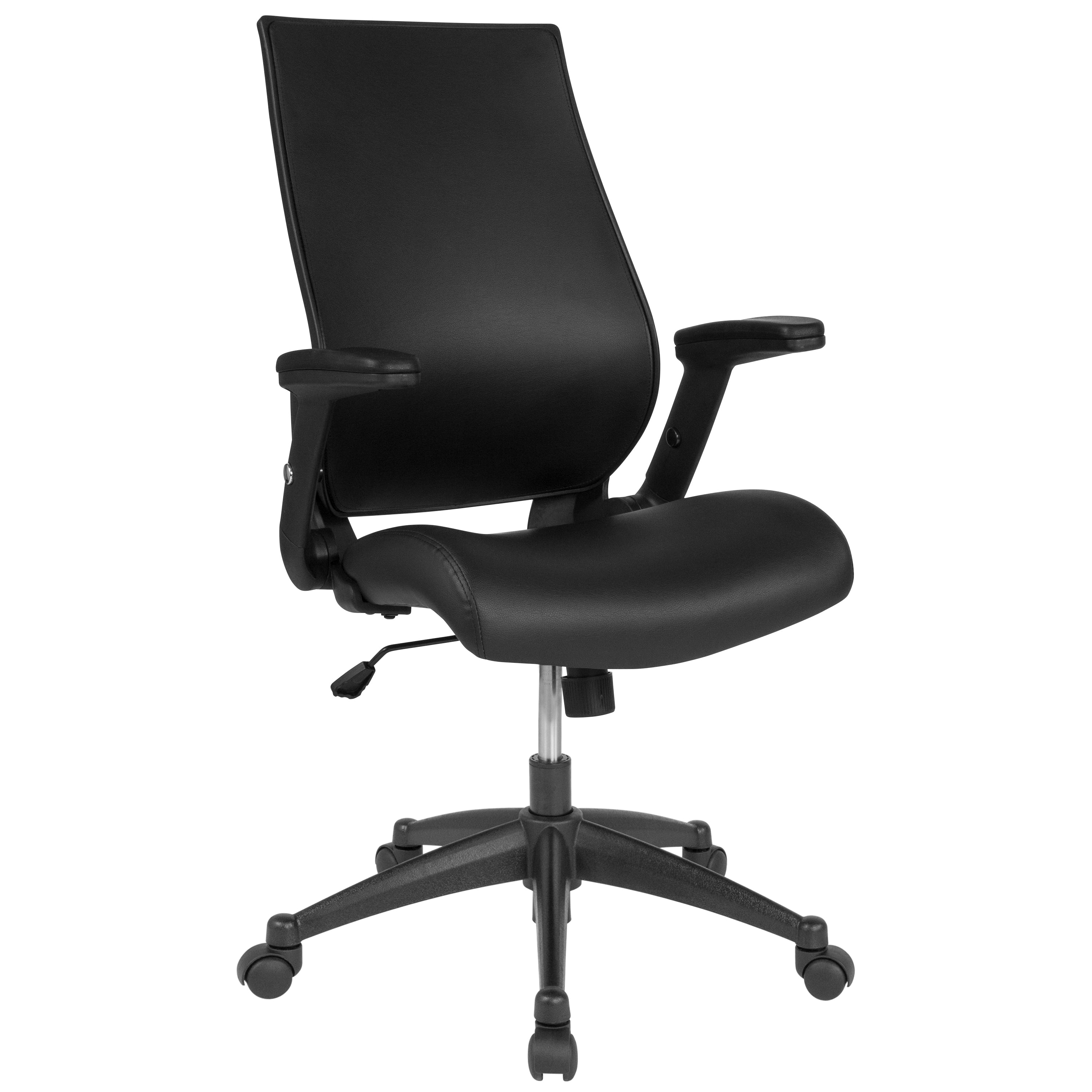 High Back LeatherSoft Executive Swivel Office Chair with Molded Foam Seat and Adjustable Arms-Executive Office Chair-Flash Furniture-Wall2Wall Furnishings