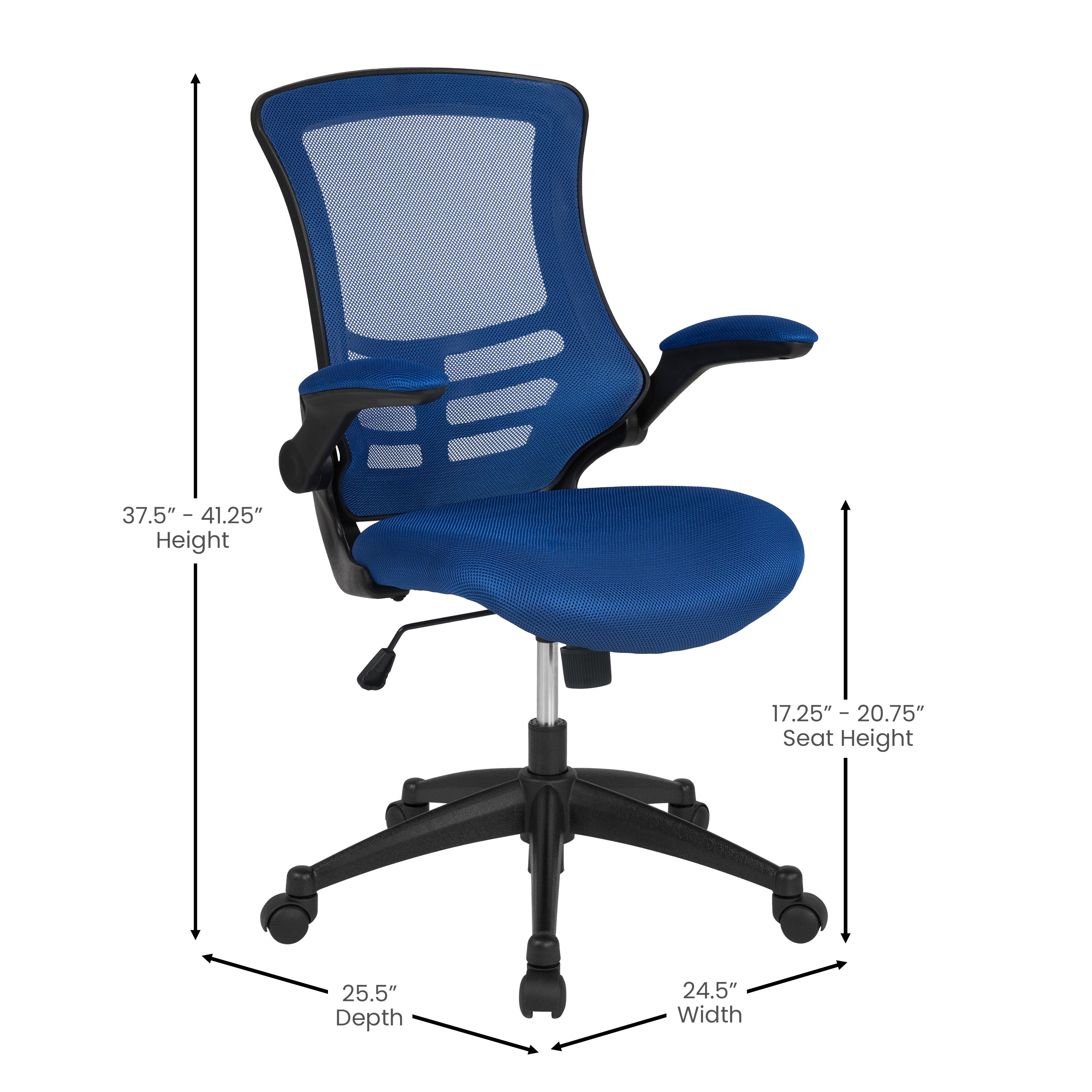 Mid-Back Mesh Swivel Ergonomic Task Office Chair with Flip-Up Arms
