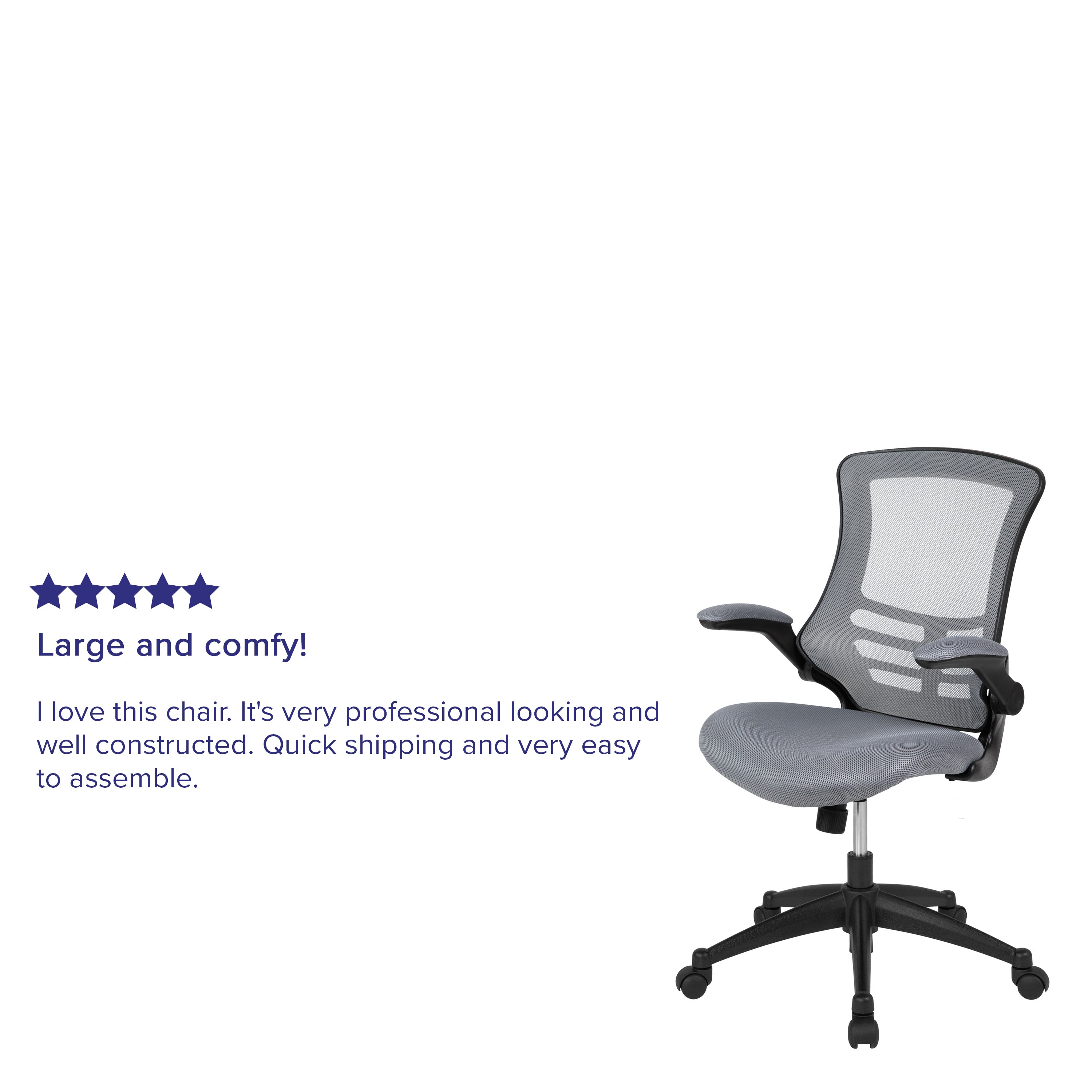 Mid-Back Mesh Swivel Ergonomic Task Office Chair with Flip-Up Arms