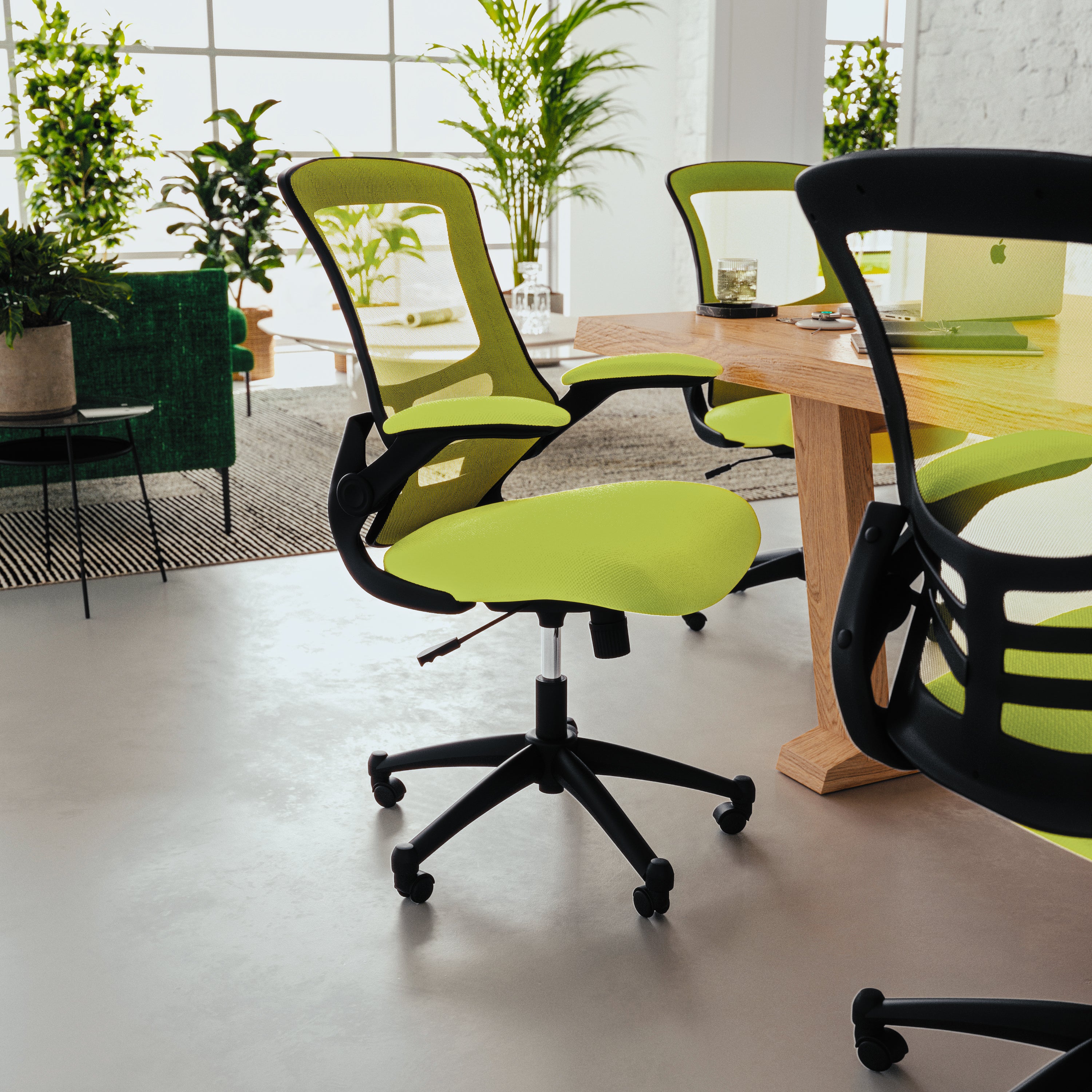 Mid-Back Mesh Swivel Ergonomic Task Office Chair with Flip-Up Arms