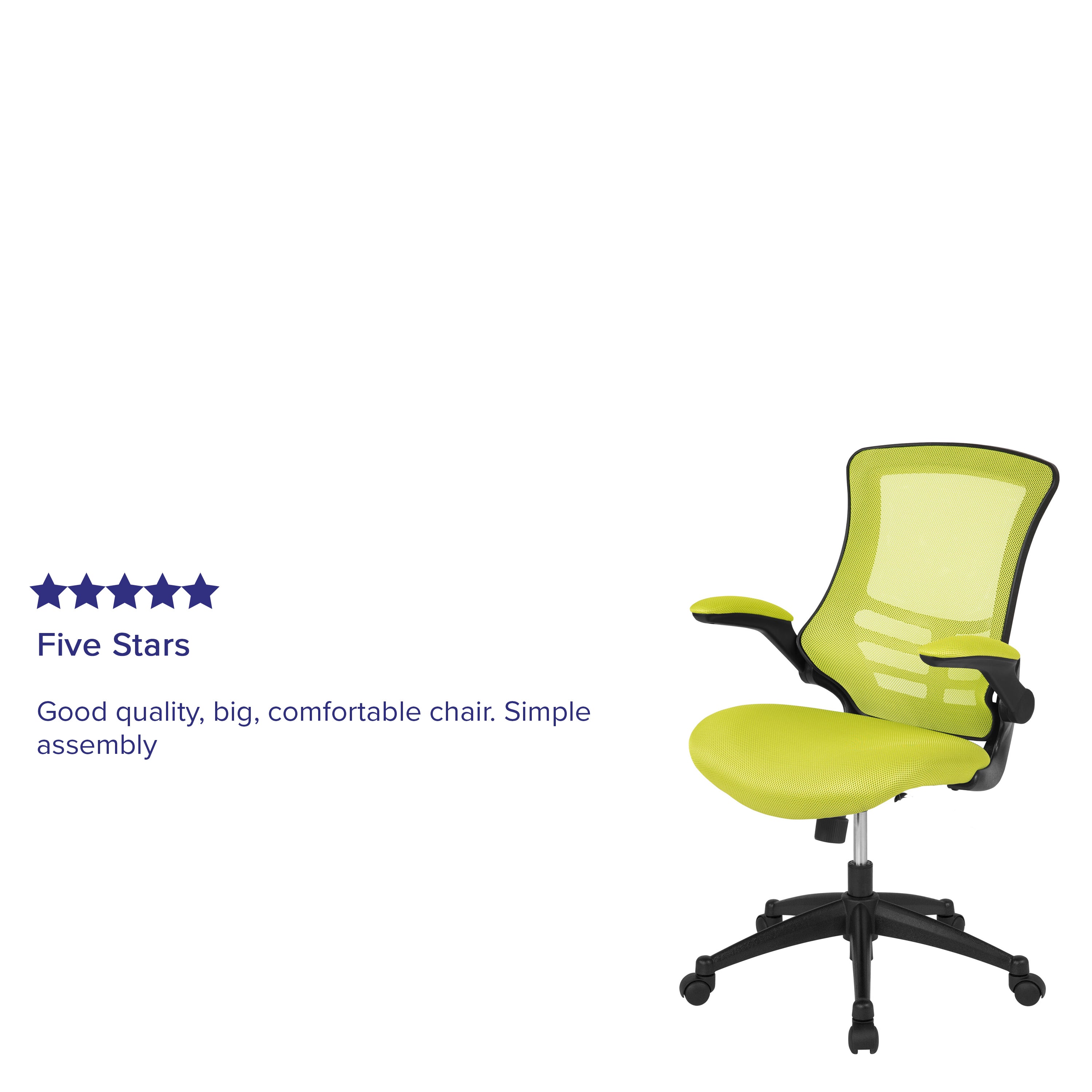 Mid-Back Mesh Swivel Ergonomic Task Office Chair with Flip-Up Arms