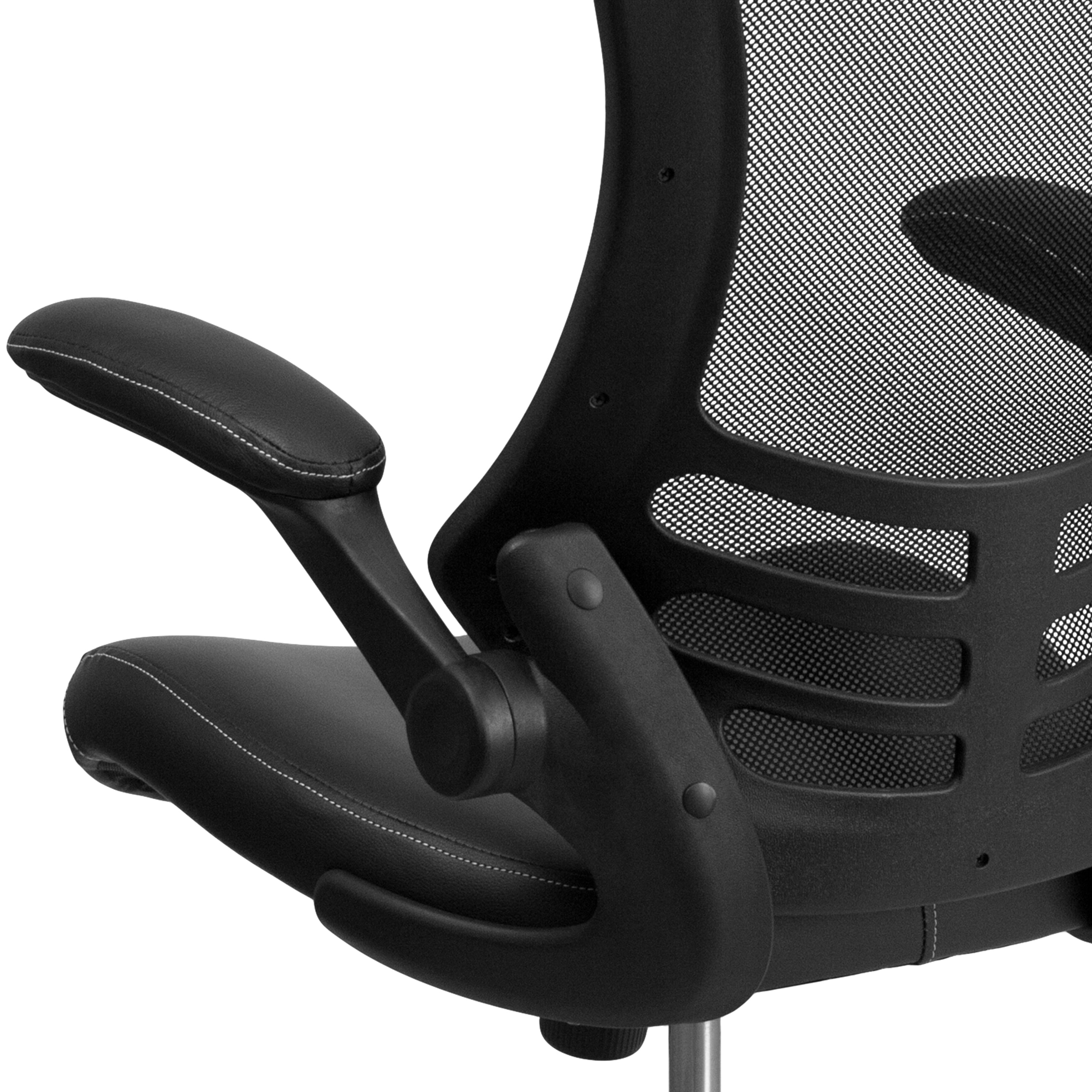 Mid-Back Mesh Swivel Ergonomic Task Office Chair with Flip-Up Arms