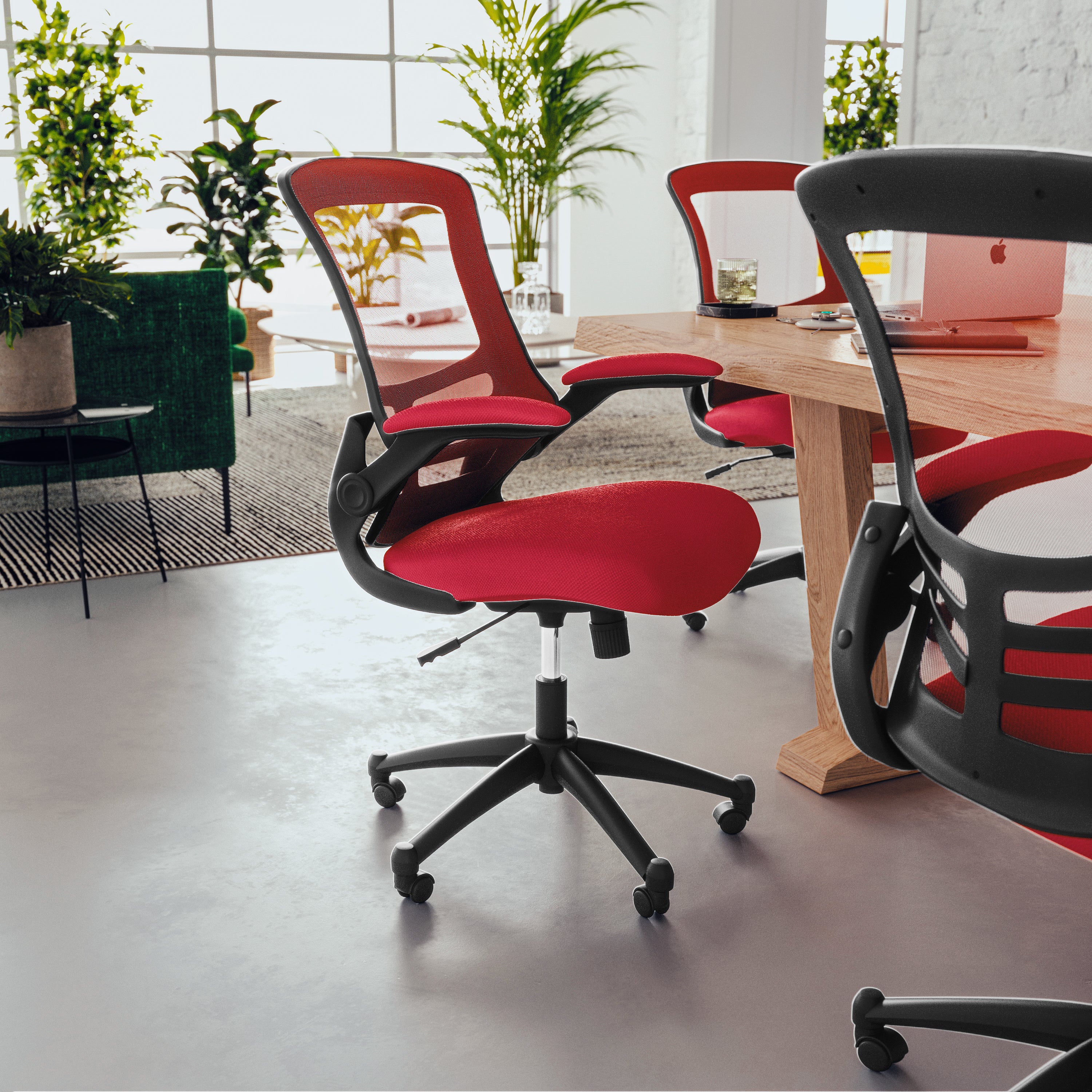 Mid-Back Mesh Swivel Ergonomic Task Office Chair with Flip-Up Arms