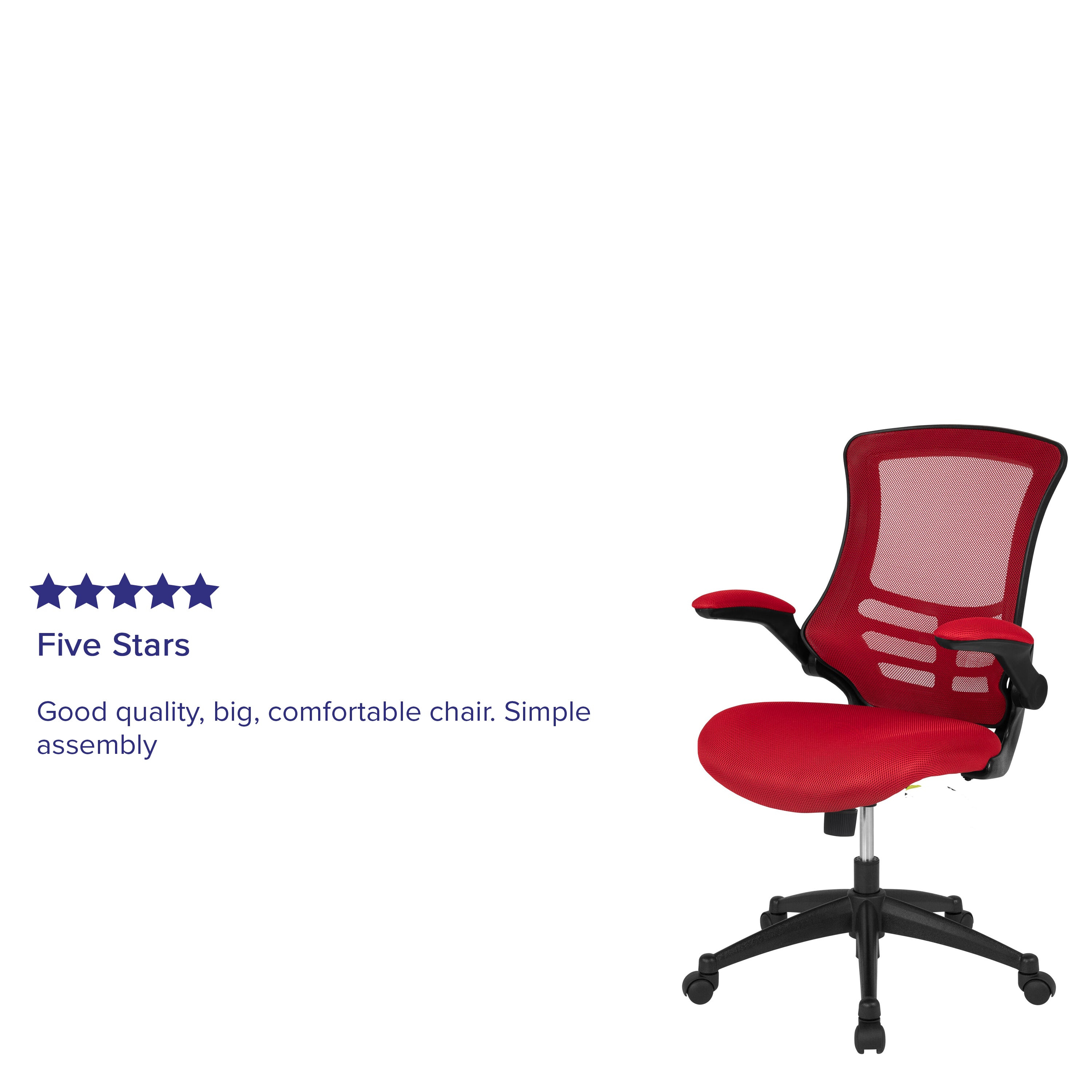 Mid-Back Mesh Swivel Ergonomic Task Office Chair with Flip-Up Arms
