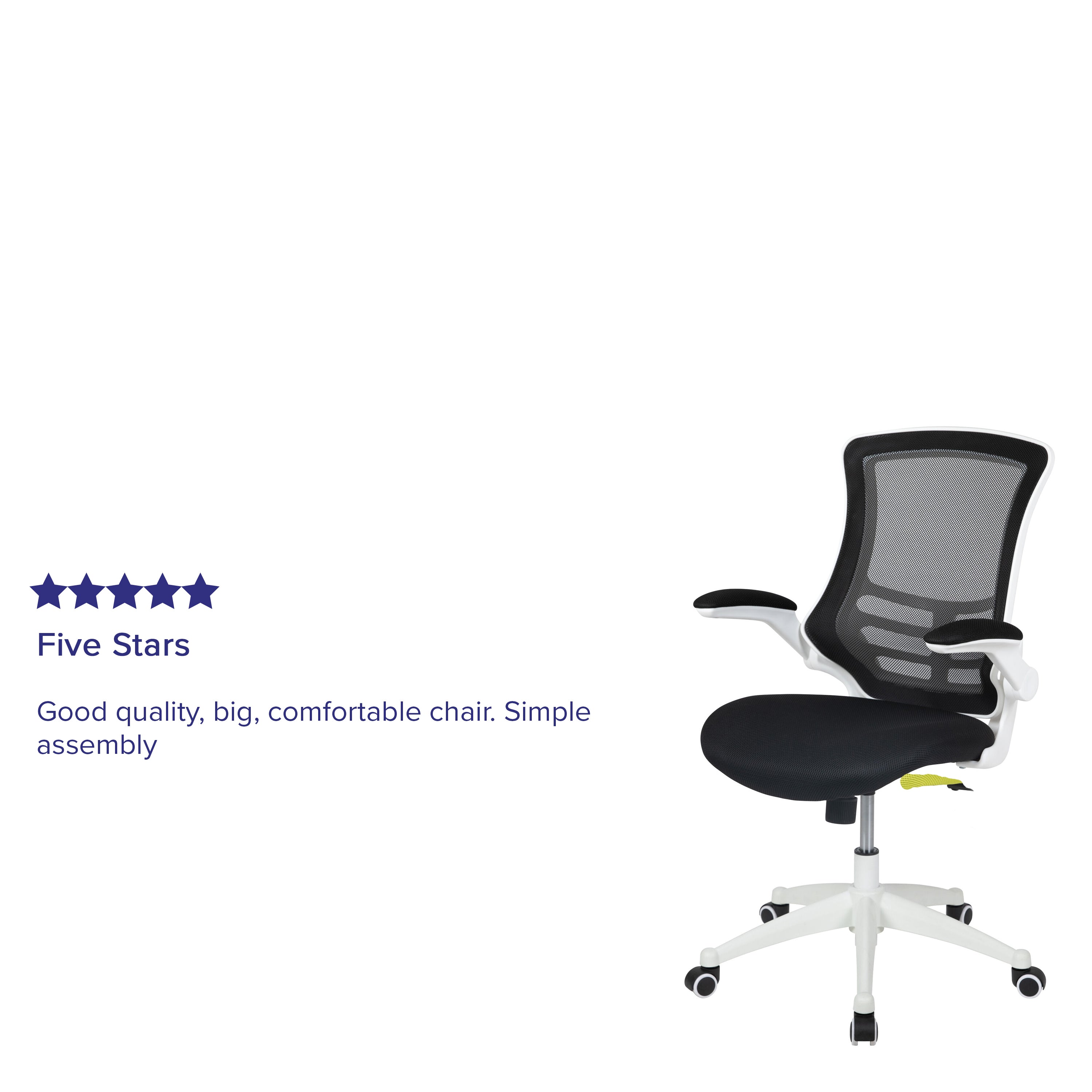 Mid-Back Mesh Swivel Ergonomic Task Office Chair with Flip-Up Arms