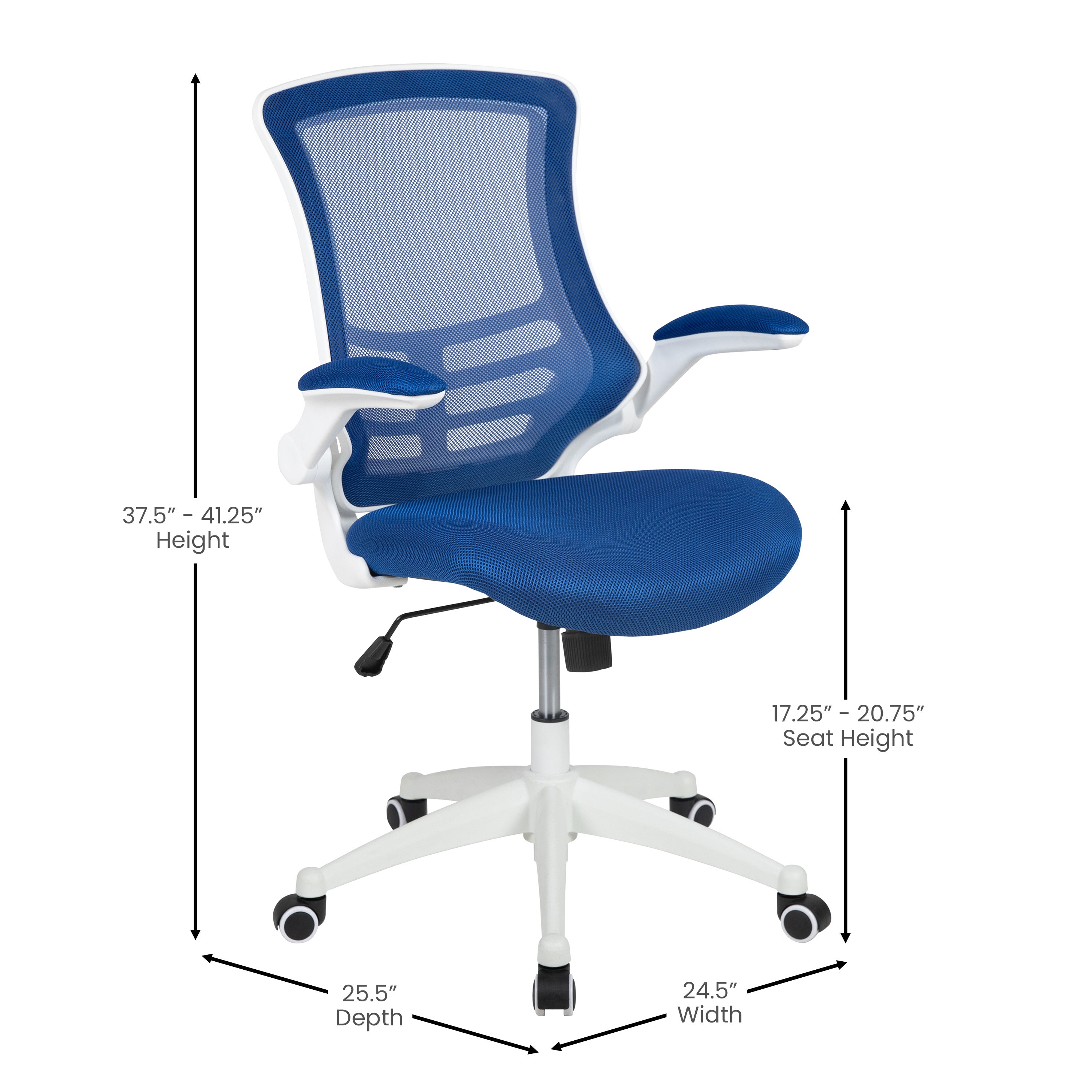 Mid-Back Mesh Swivel Ergonomic Task Office Chair with Flip-Up Arms