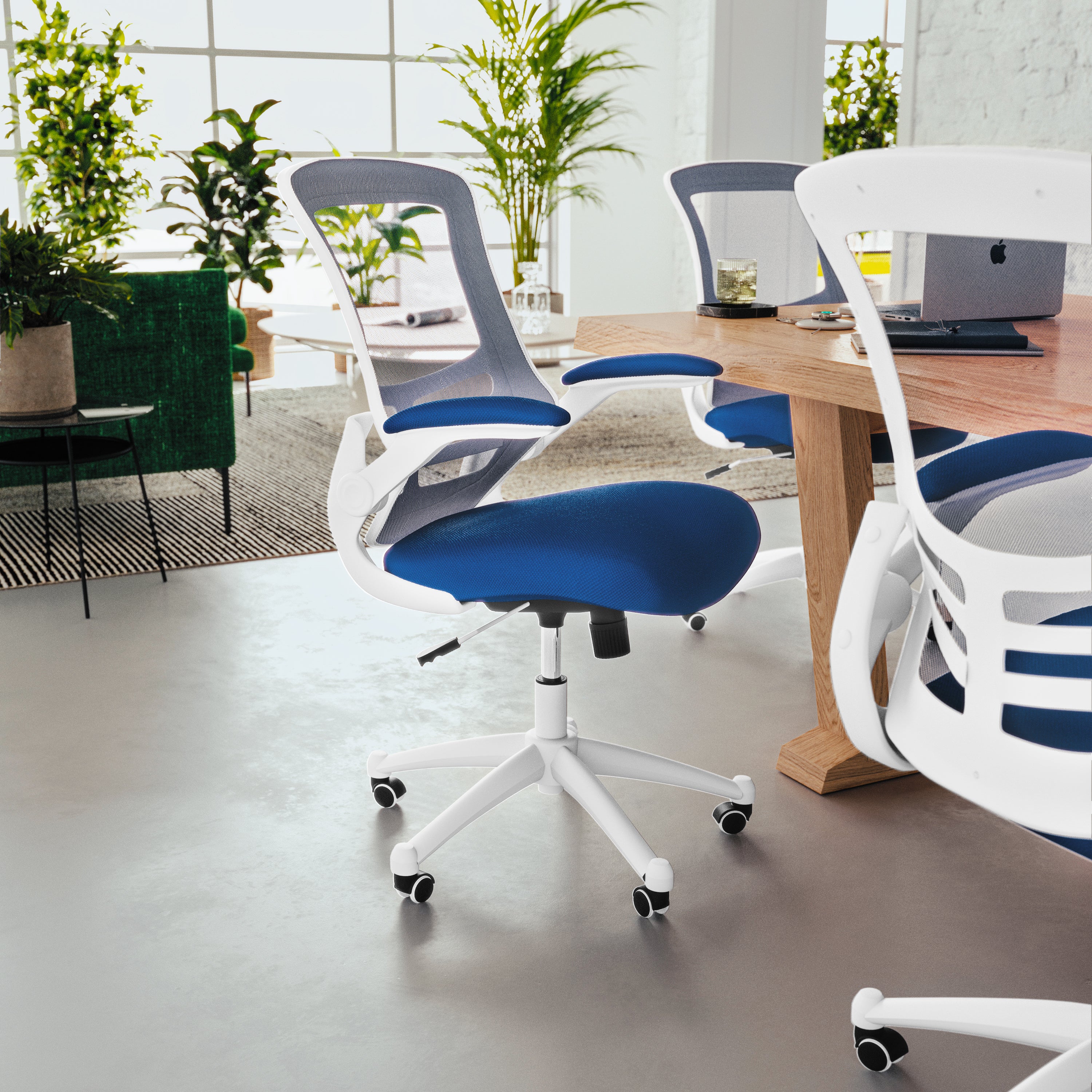 Mid-Back Mesh Swivel Ergonomic Task Office Chair with Flip-Up Arms