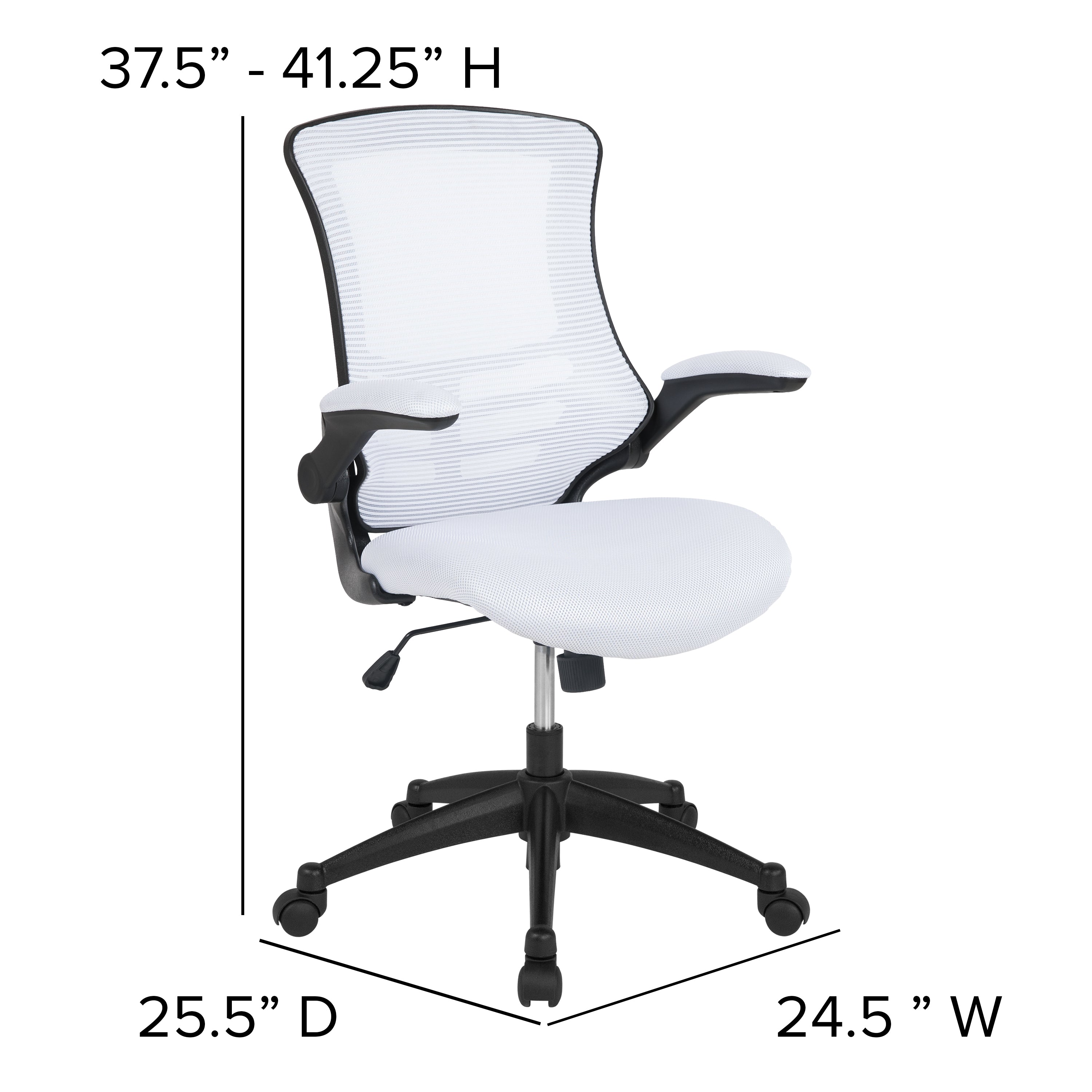Mid-Back Mesh Swivel Ergonomic Task Office Chair with Flip-Up Arms
