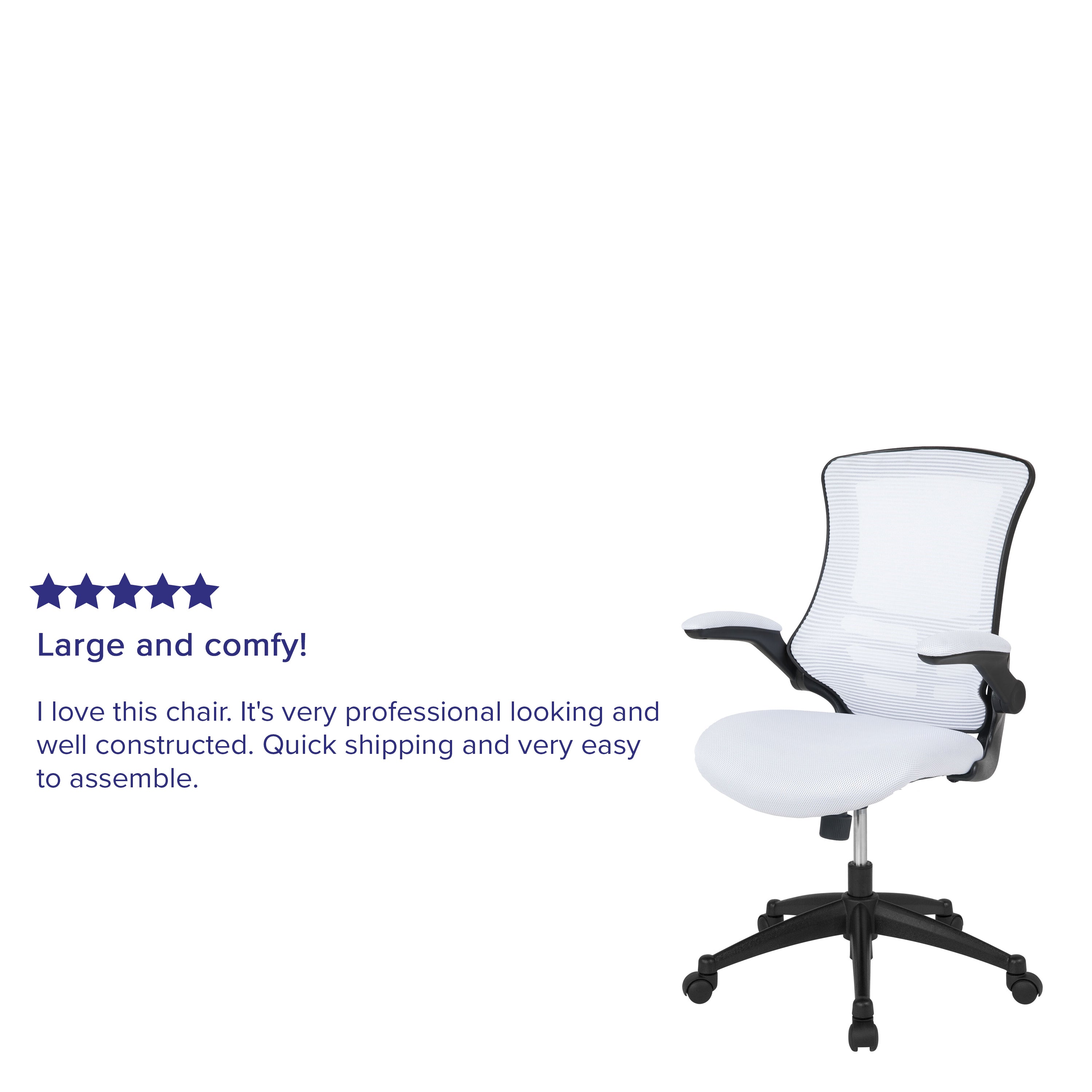 Mid-Back Mesh Swivel Ergonomic Task Office Chair with Flip-Up Arms