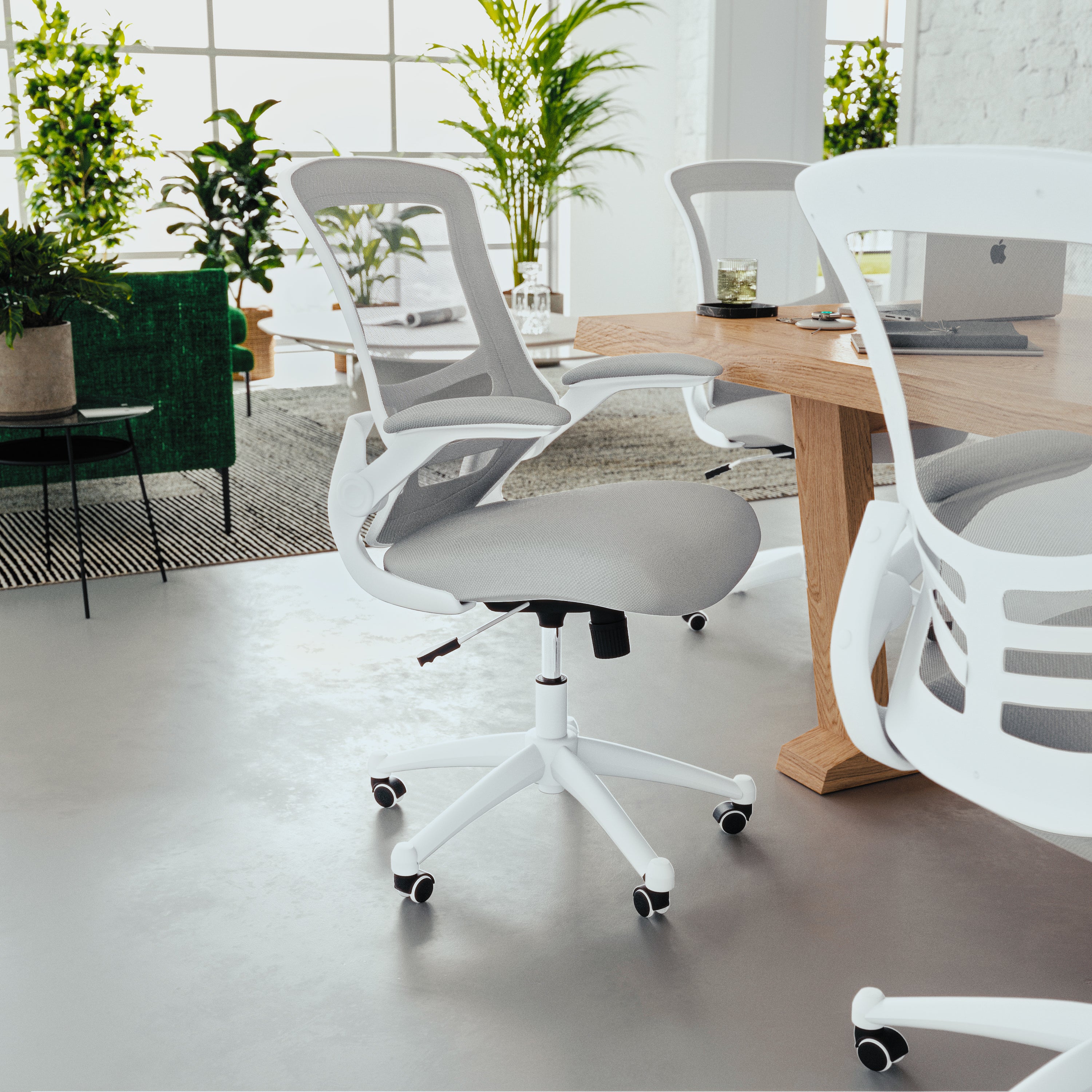 Mid-Back Mesh Swivel Ergonomic Task Office Chair with Flip-Up Arms