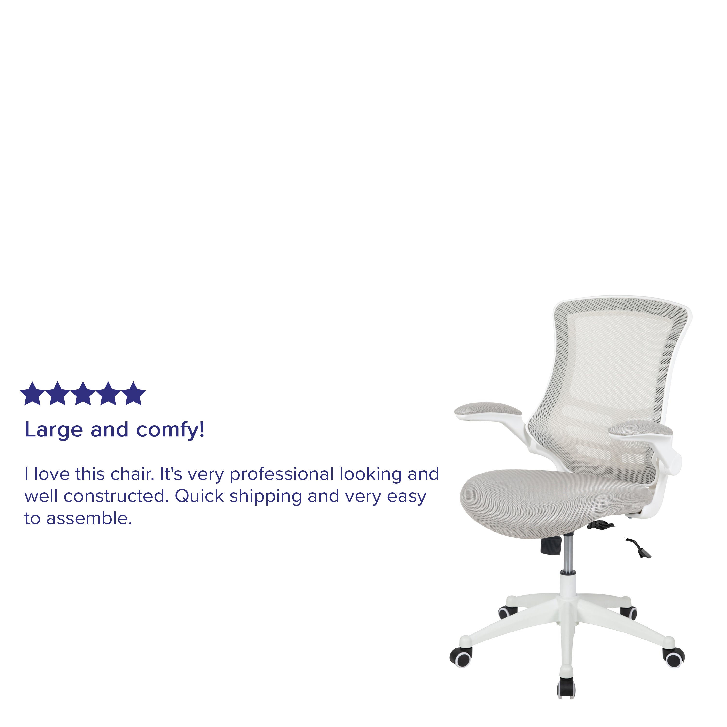 Mid-Back Mesh Swivel Ergonomic Task Office Chair with Flip-Up Arms
