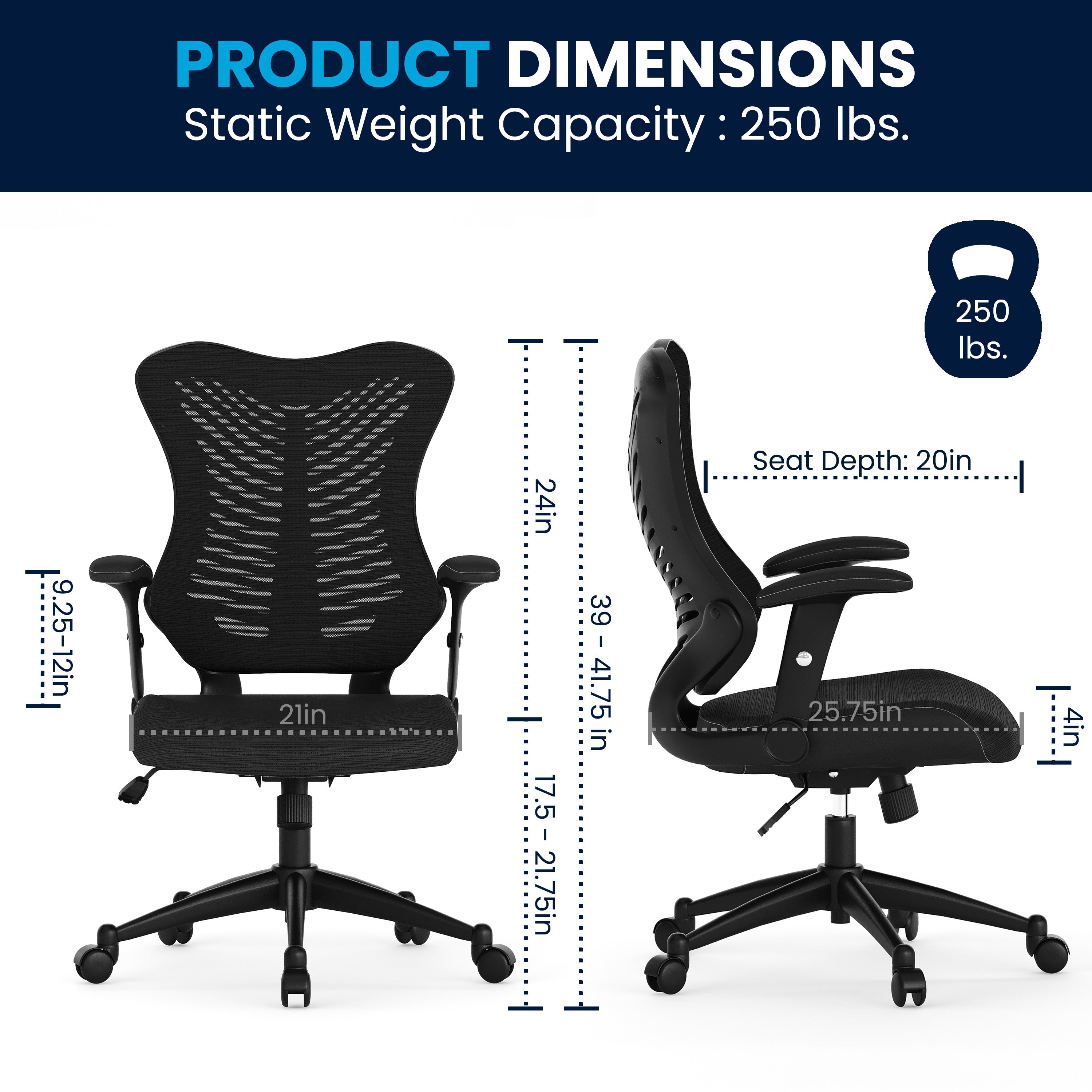 High Back Designer Mesh Executive Swivel Ergonomic Office Chair with Adjustable Arms