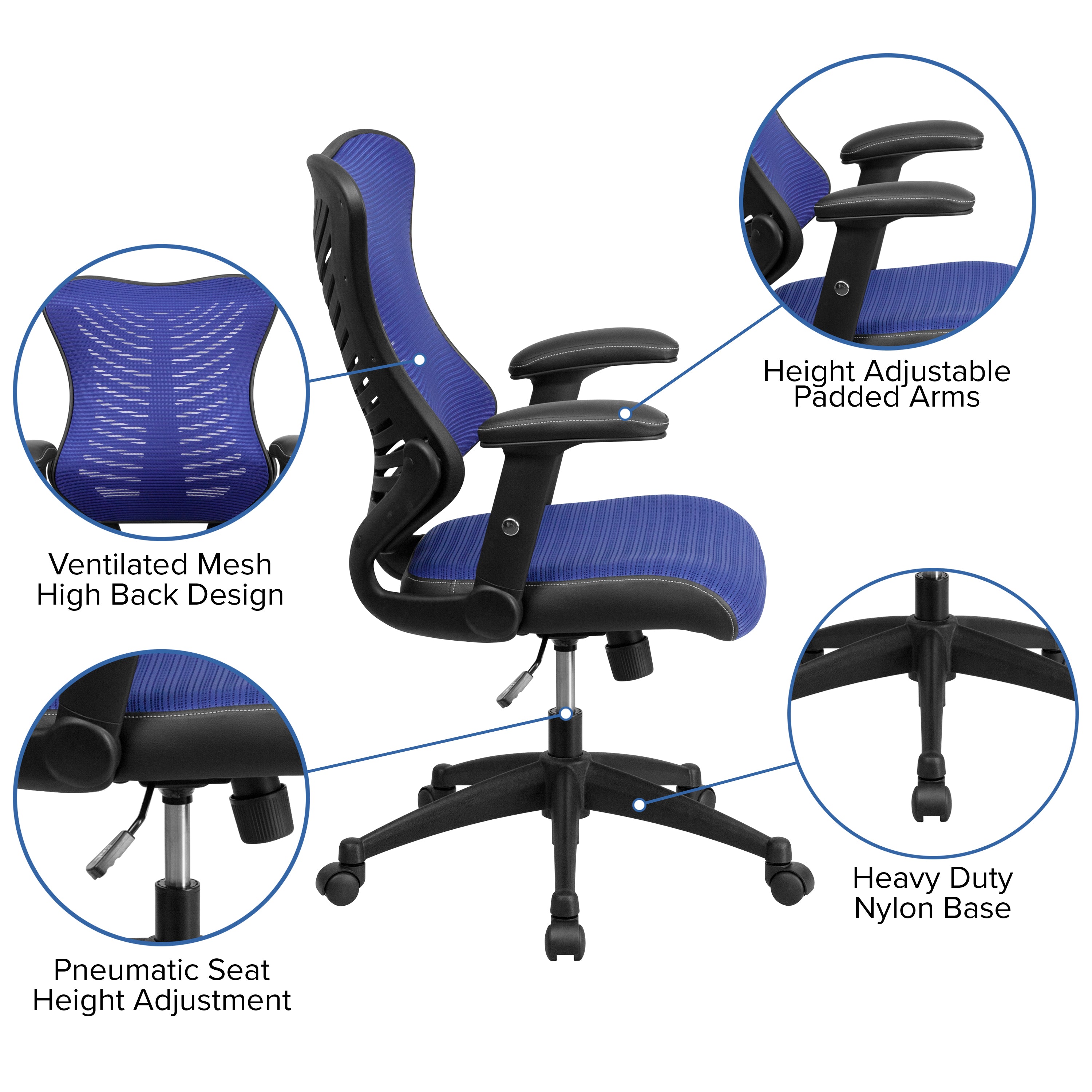 High Back Designer Mesh Executive Swivel Ergonomic Office Chair with Adjustable Arms
