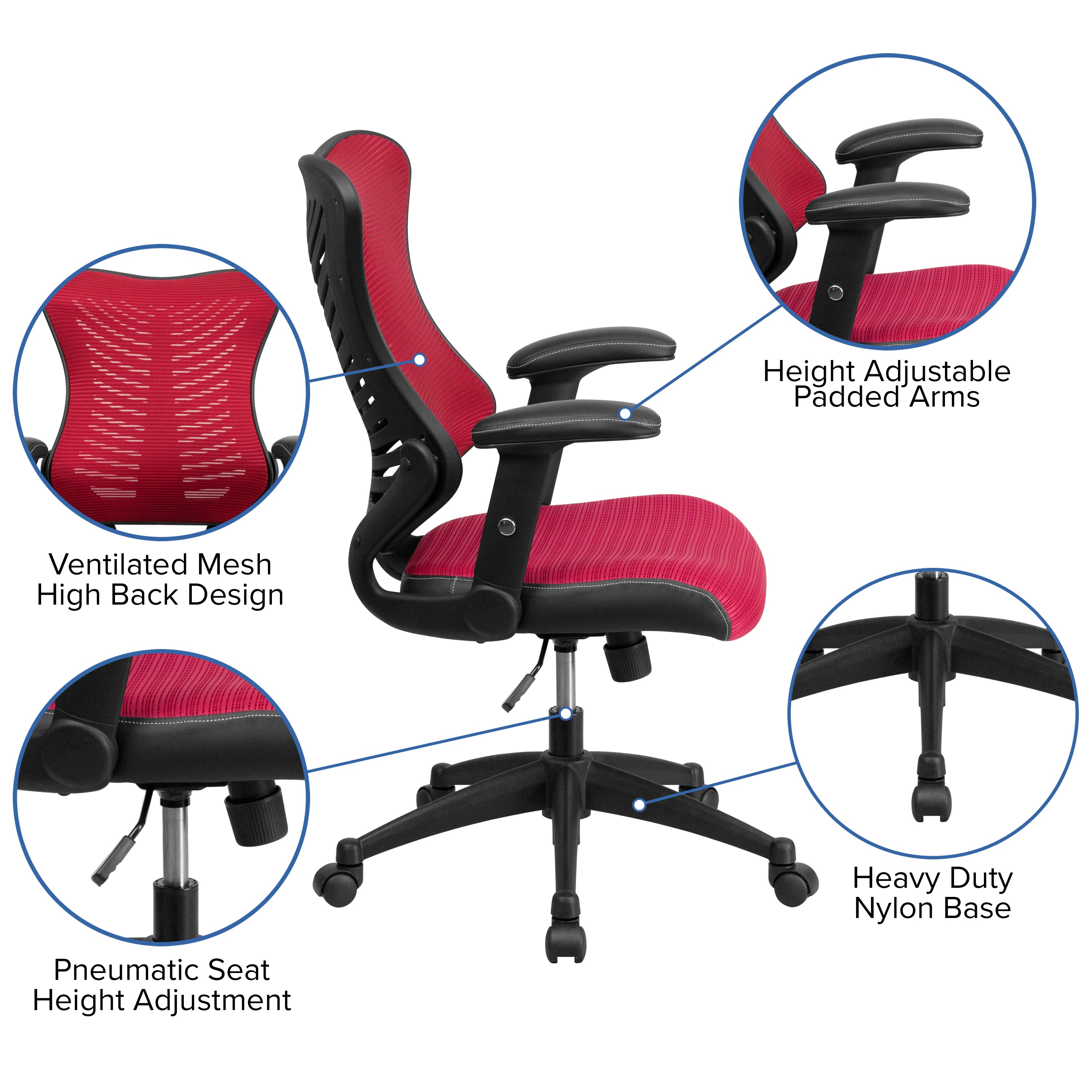 High Back Designer Mesh Executive Swivel Ergonomic Office Chair with Adjustable Arms