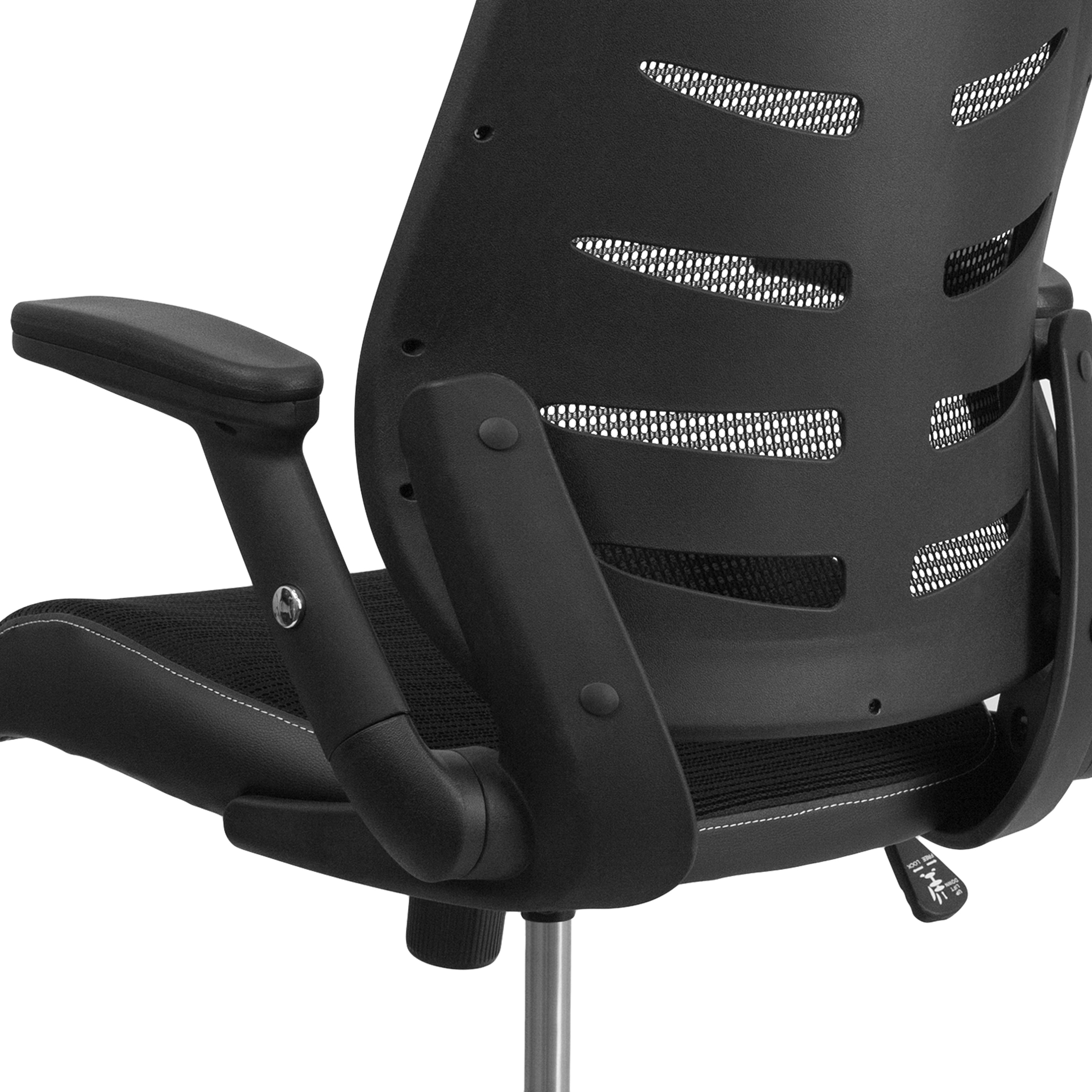High Back Designer Mesh Executive Swivel Ergonomic Office Chair with Height Adjustable Flip-Up Arms-Office Chair-Flash Furniture-Wall2Wall Furnishings