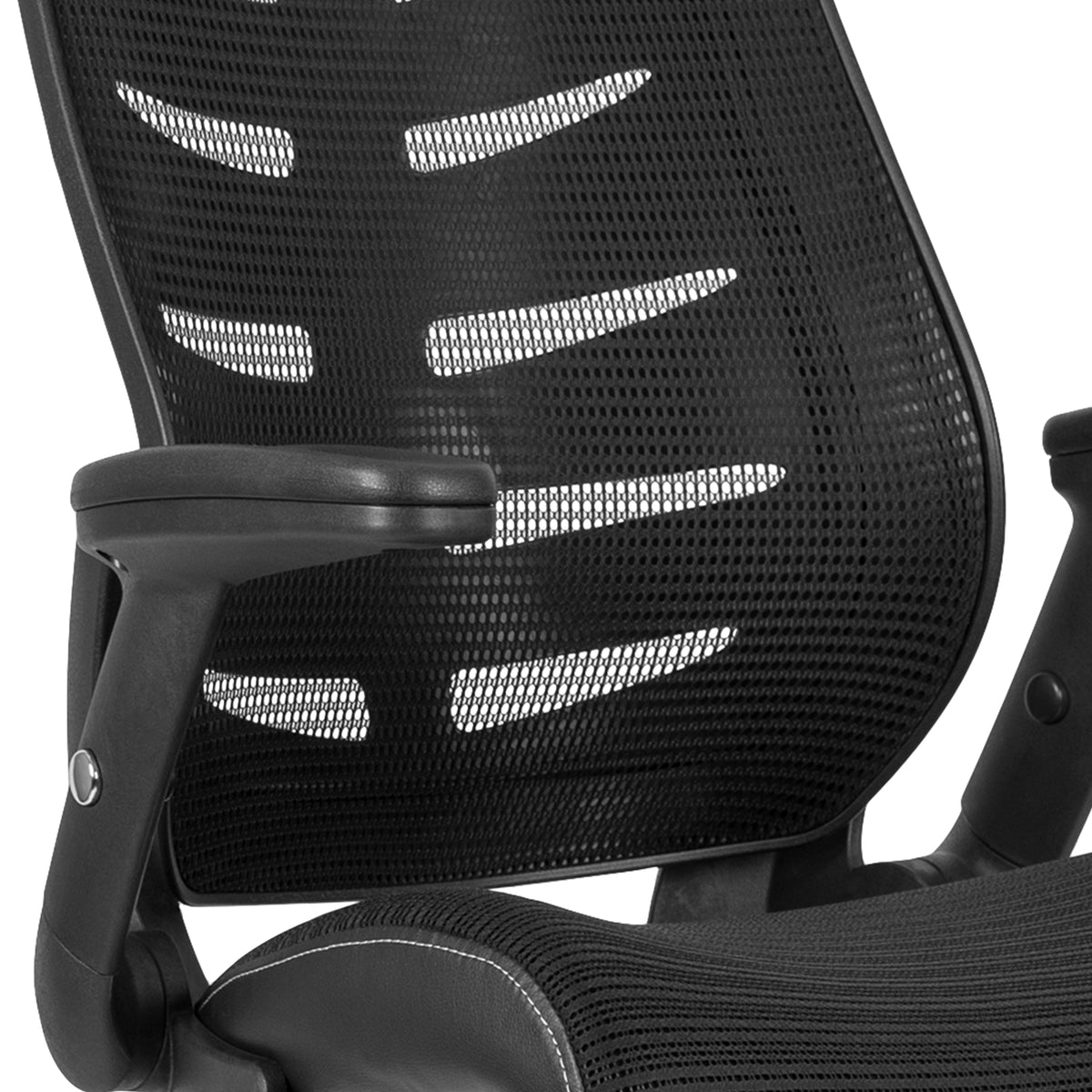 High Back Mesh Spine-Back Ergonomic Drafting Chair with Adjustable Foot Ring and Adjustable Flip-Up Arms