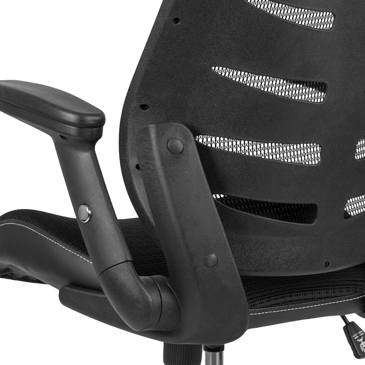 High Back Mesh Spine-Back Ergonomic Drafting Chair with Adjustable Foot Ring and Adjustable Flip-Up Arms