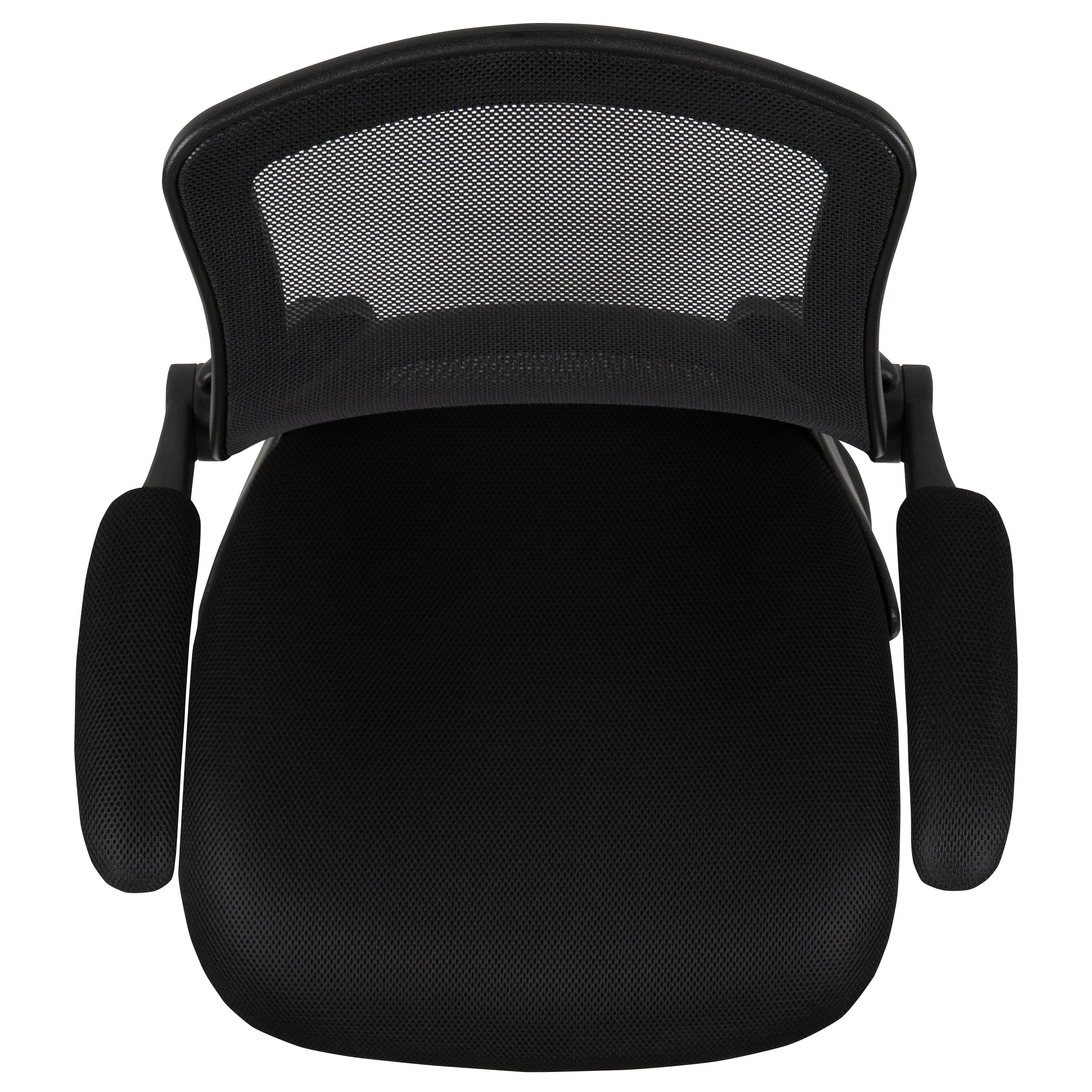 Mesh Sled Base Side Reception Chair with Flip-Up Arms