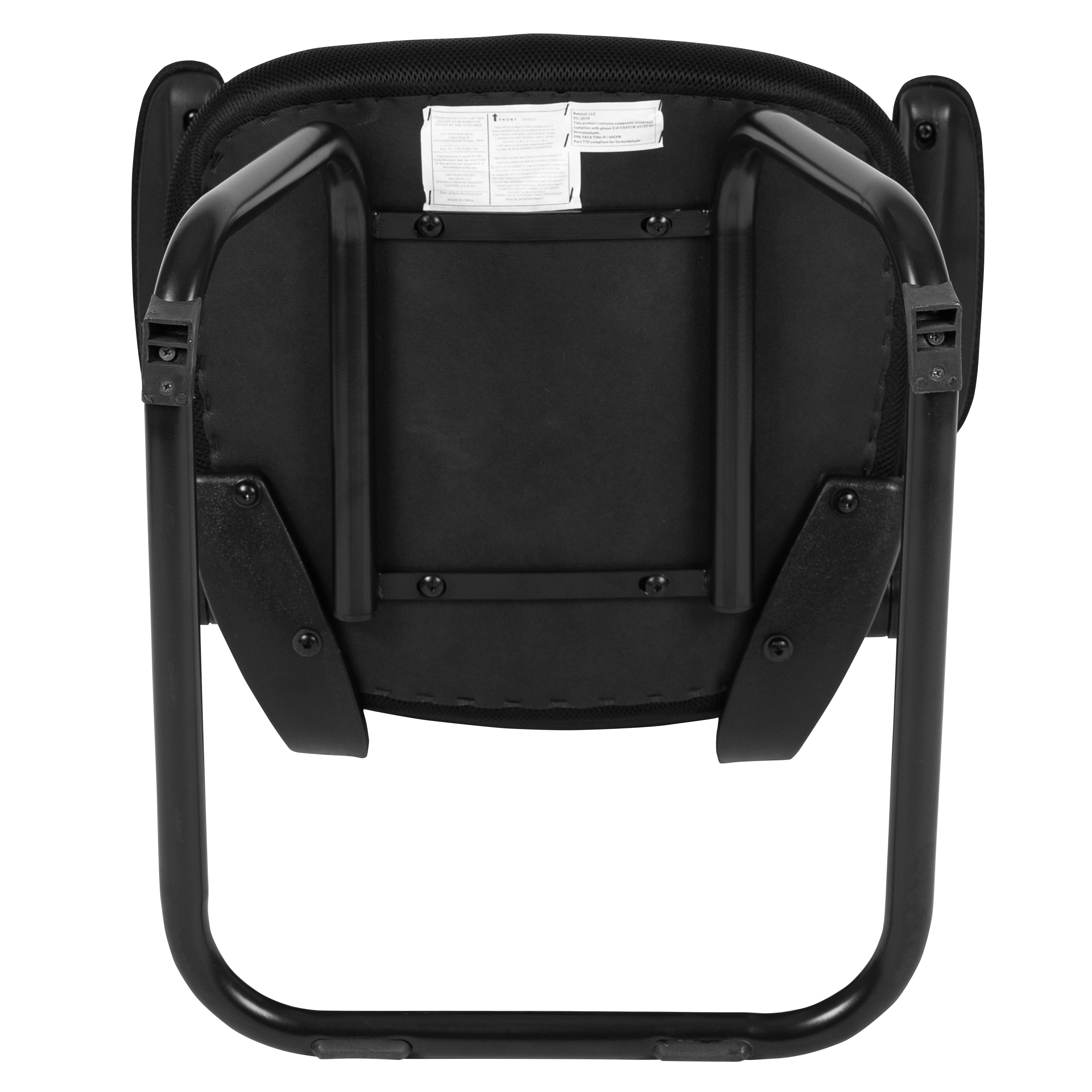 Mesh Sled Base Side Reception Chair with Flip-Up Arms